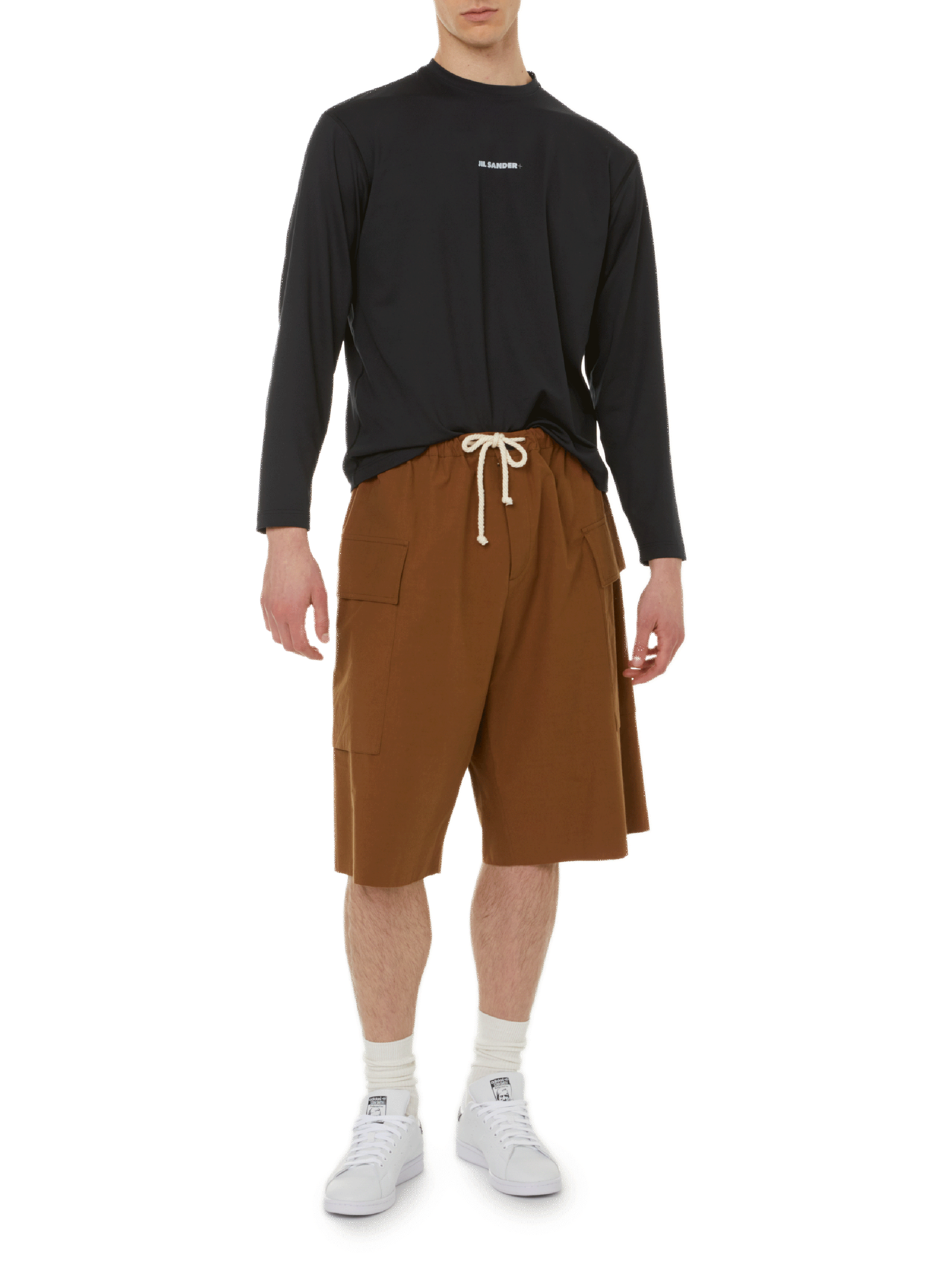 Loose-fitting cotton Bermuda shorts JIL SANDER Brown
