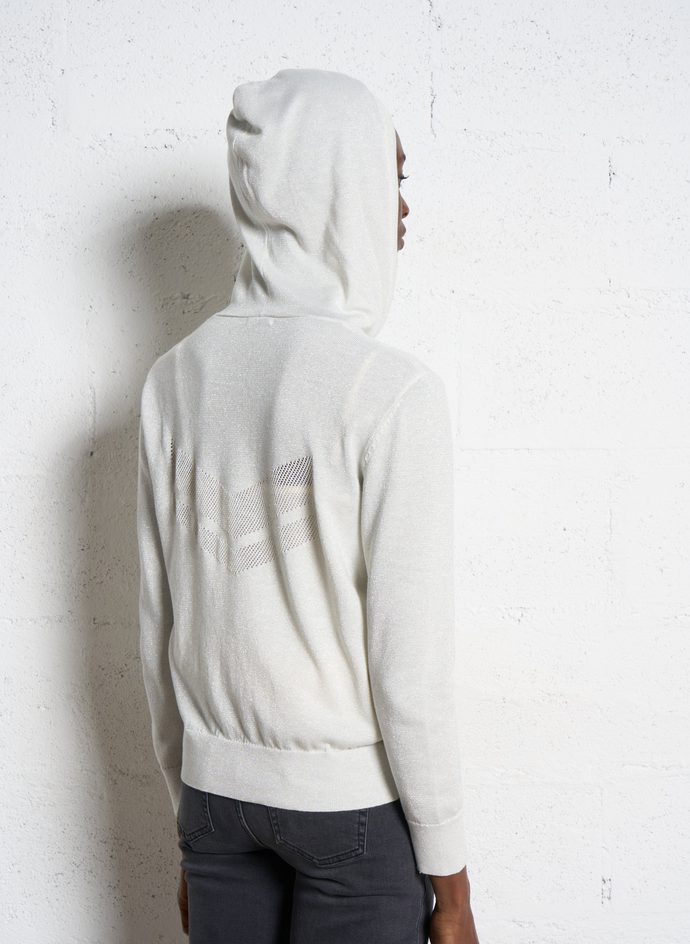 Cardigan à capuche zippé IKKS Blanc