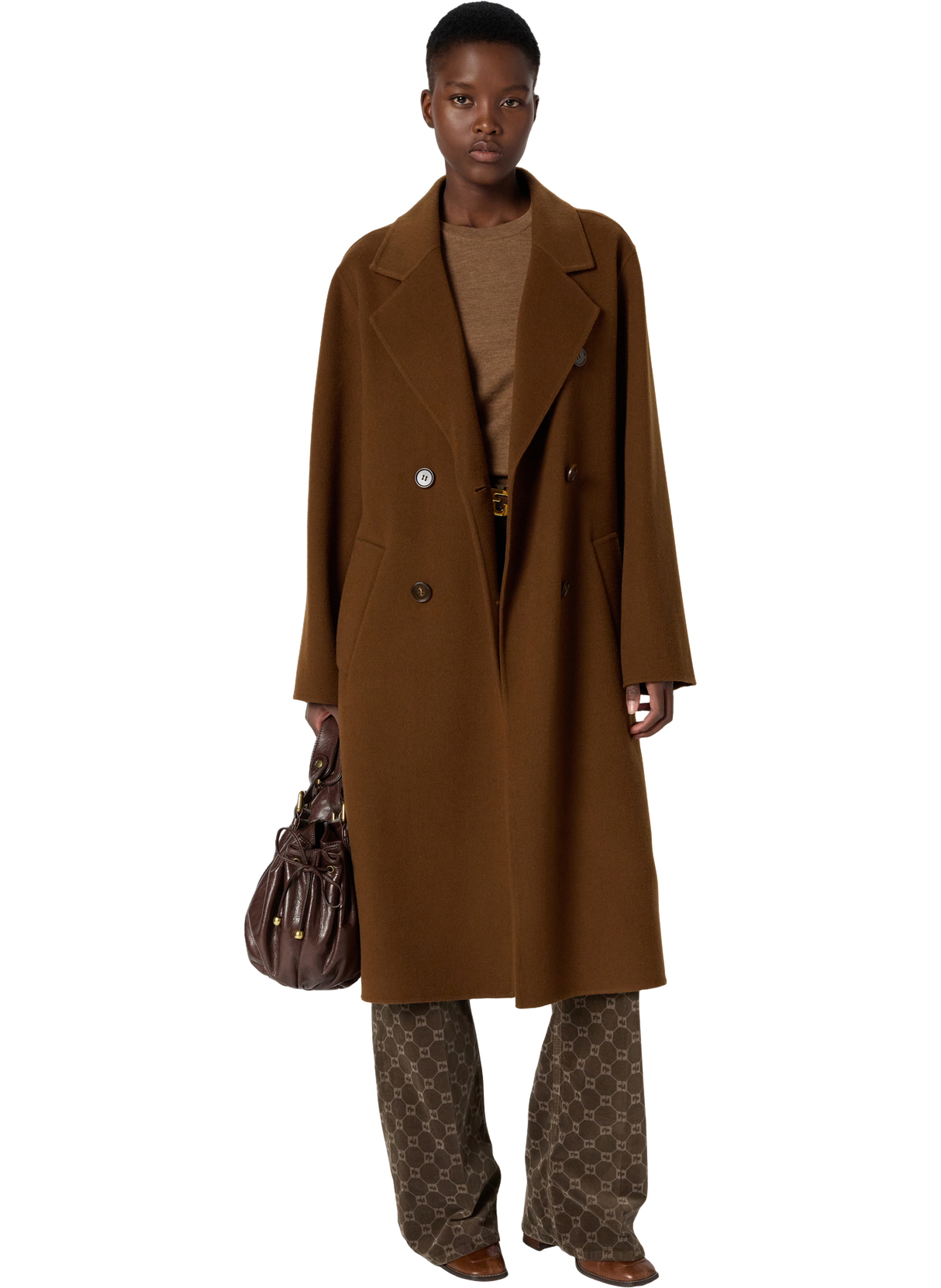 Manteau long en laine double face - milena GERARD DAREL Marron