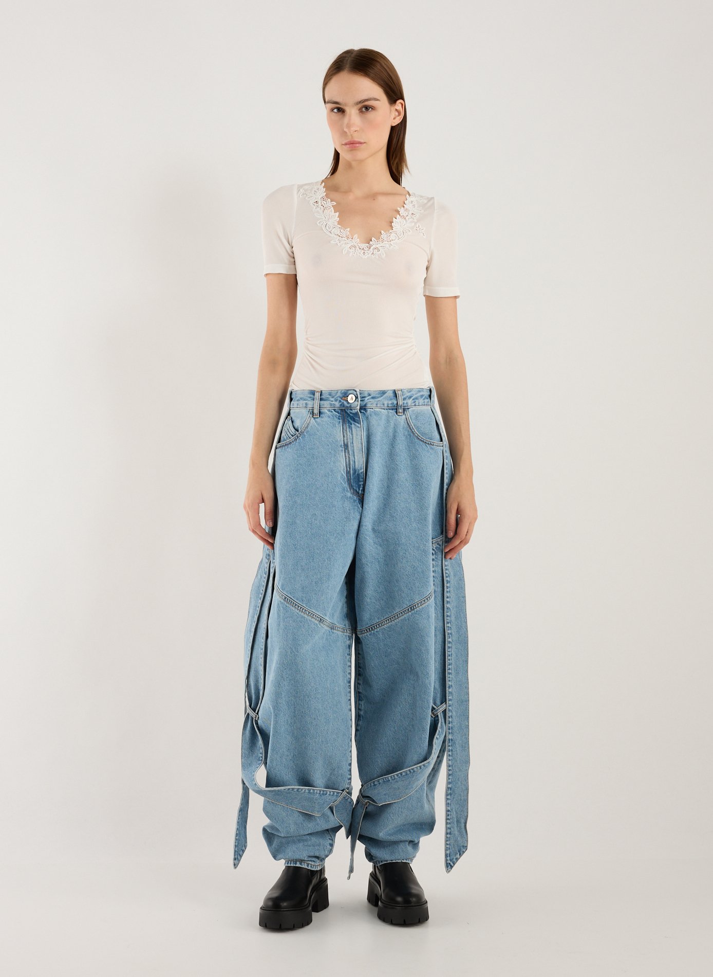 T-shirt à dentelle CHRISTOPHER ESBER Blanc