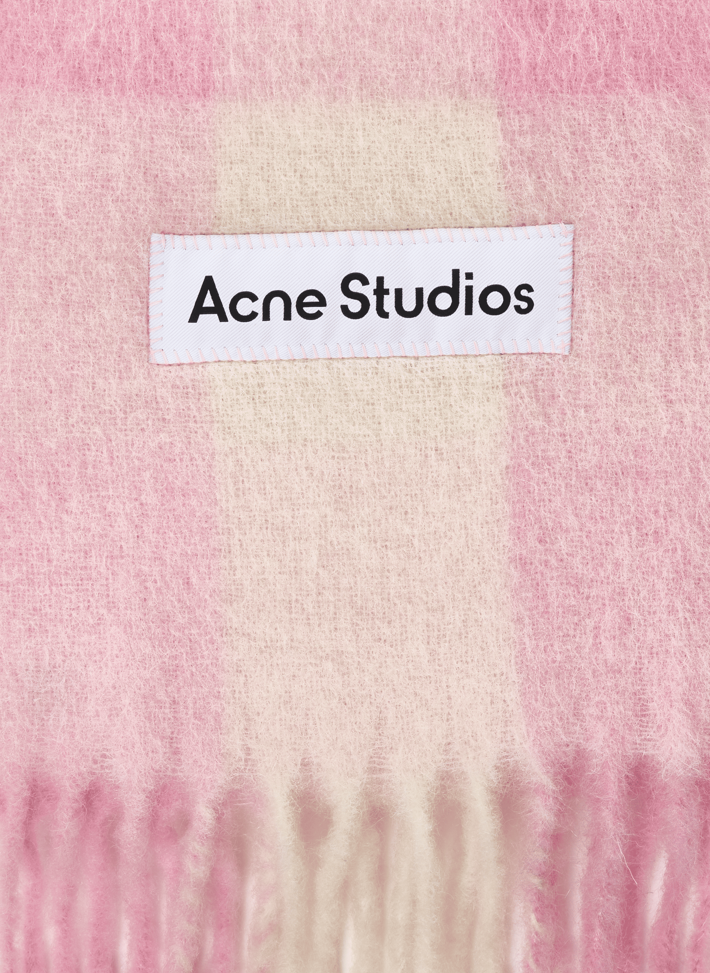 Echarpe à carreaux en laine mélangée ACNE STUDIOS Rose