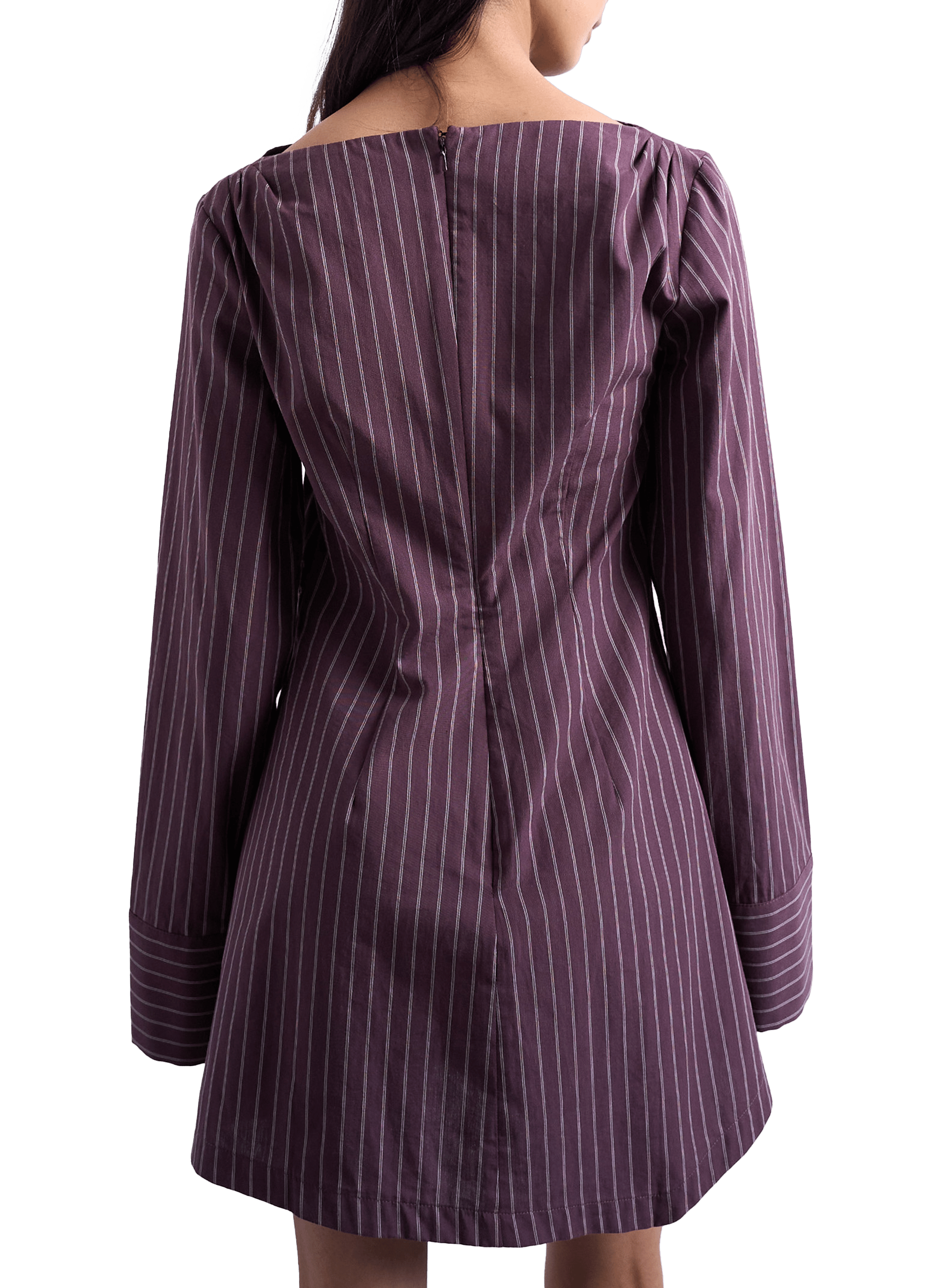 Robe courte rayée en coton TOPSHOP Rouge