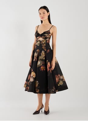 Floral midi dress in linen and silk ZIMMERMANN Floral midi dress in linen and silk ZIMMERMANN