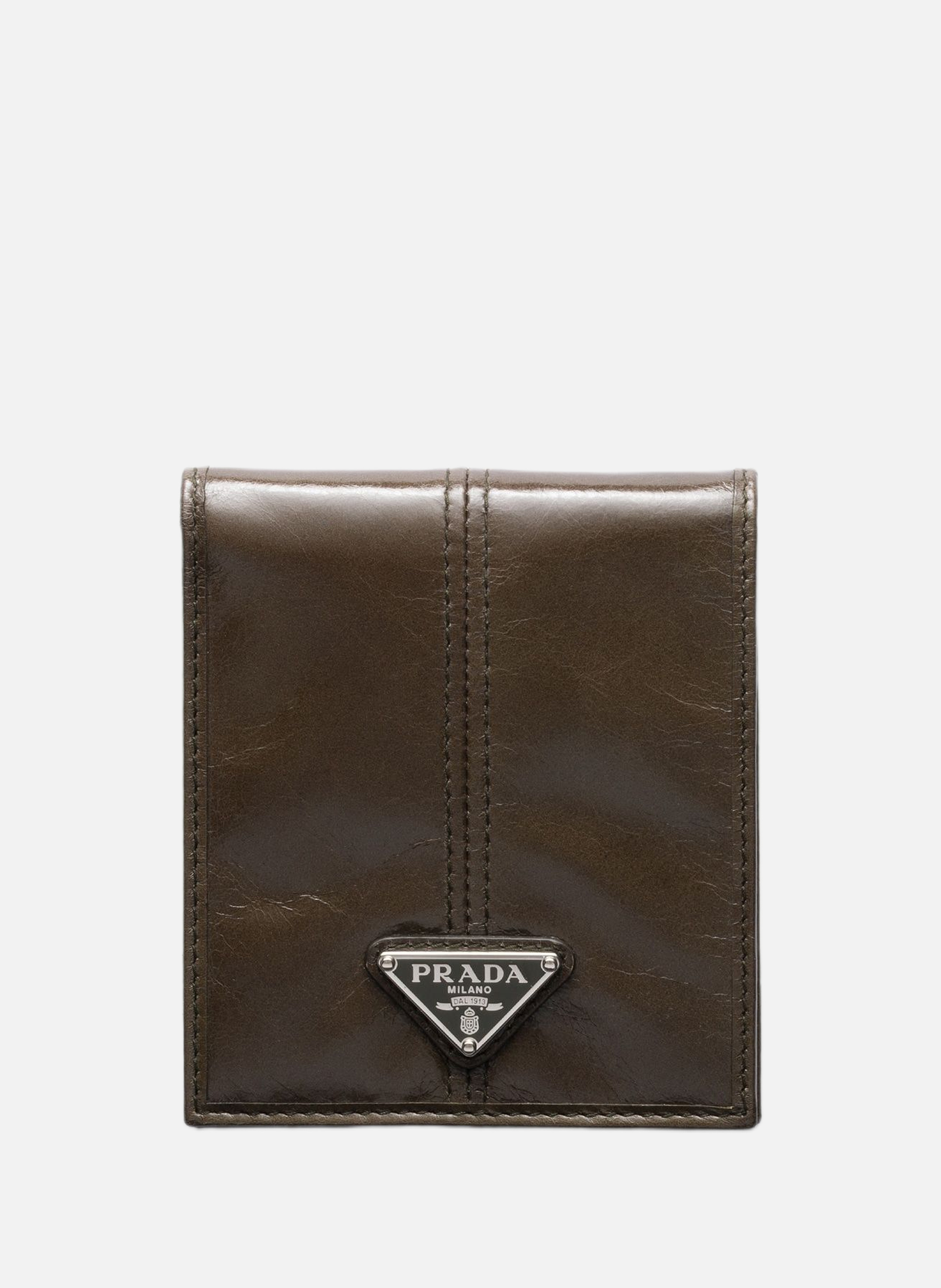 Portefeuille en cuir PRADA Vert