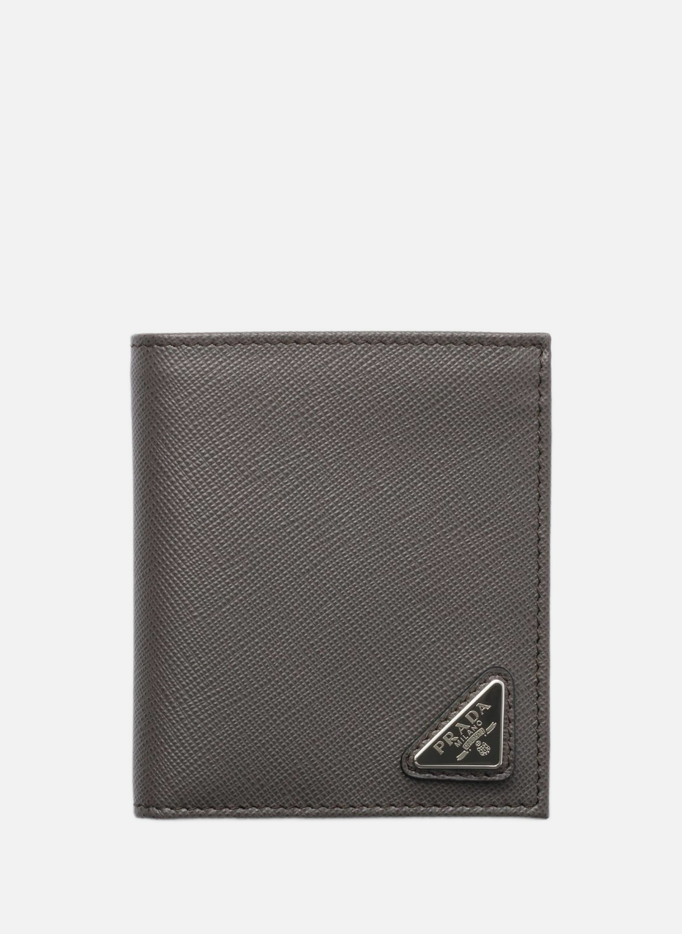 Portefeuille en cuir saffiano PRADA Gris