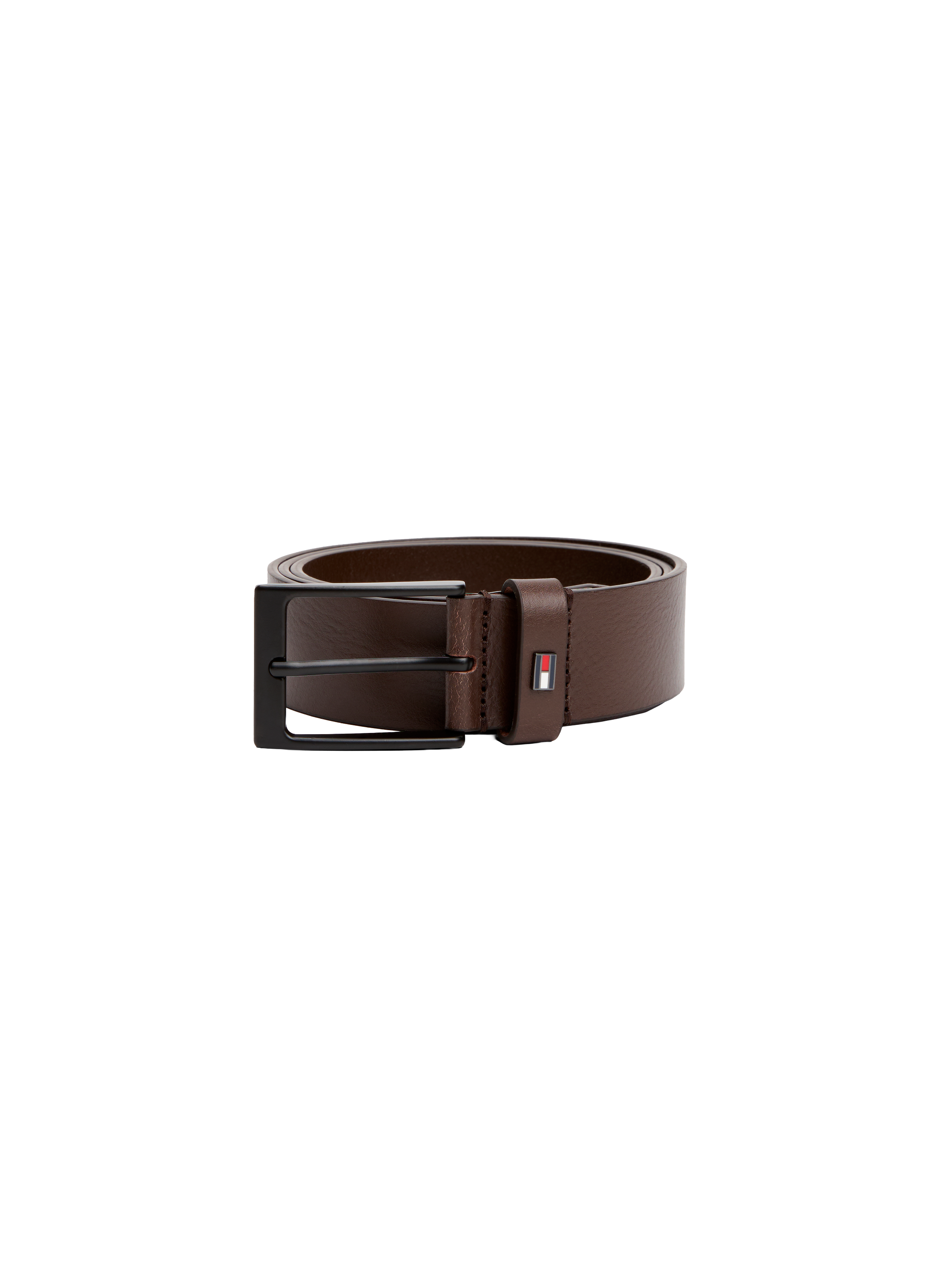 Calfskin leather belt TOMMY HILFIGER Brown
