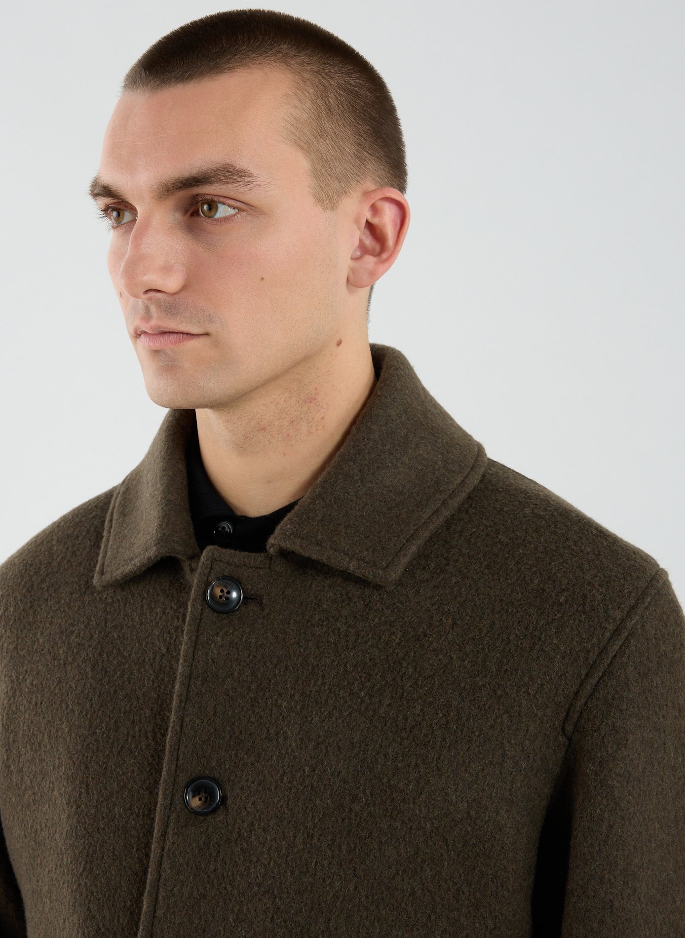 Manteau droit en laine mélangée CLOSED Vert