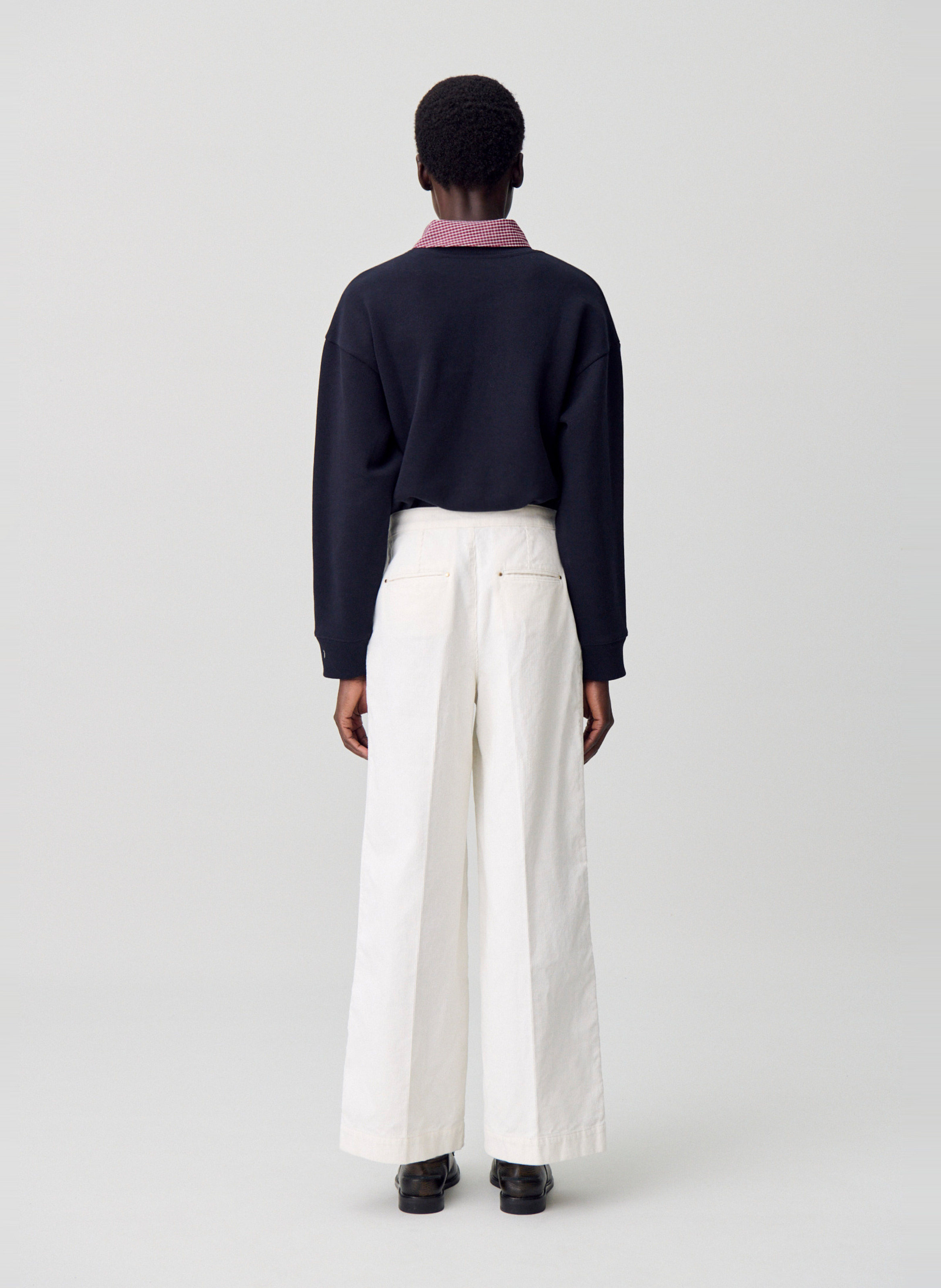 Pantalon à pont en coton côtelé jeanpascal CLAUDIE PIERLOT Beige