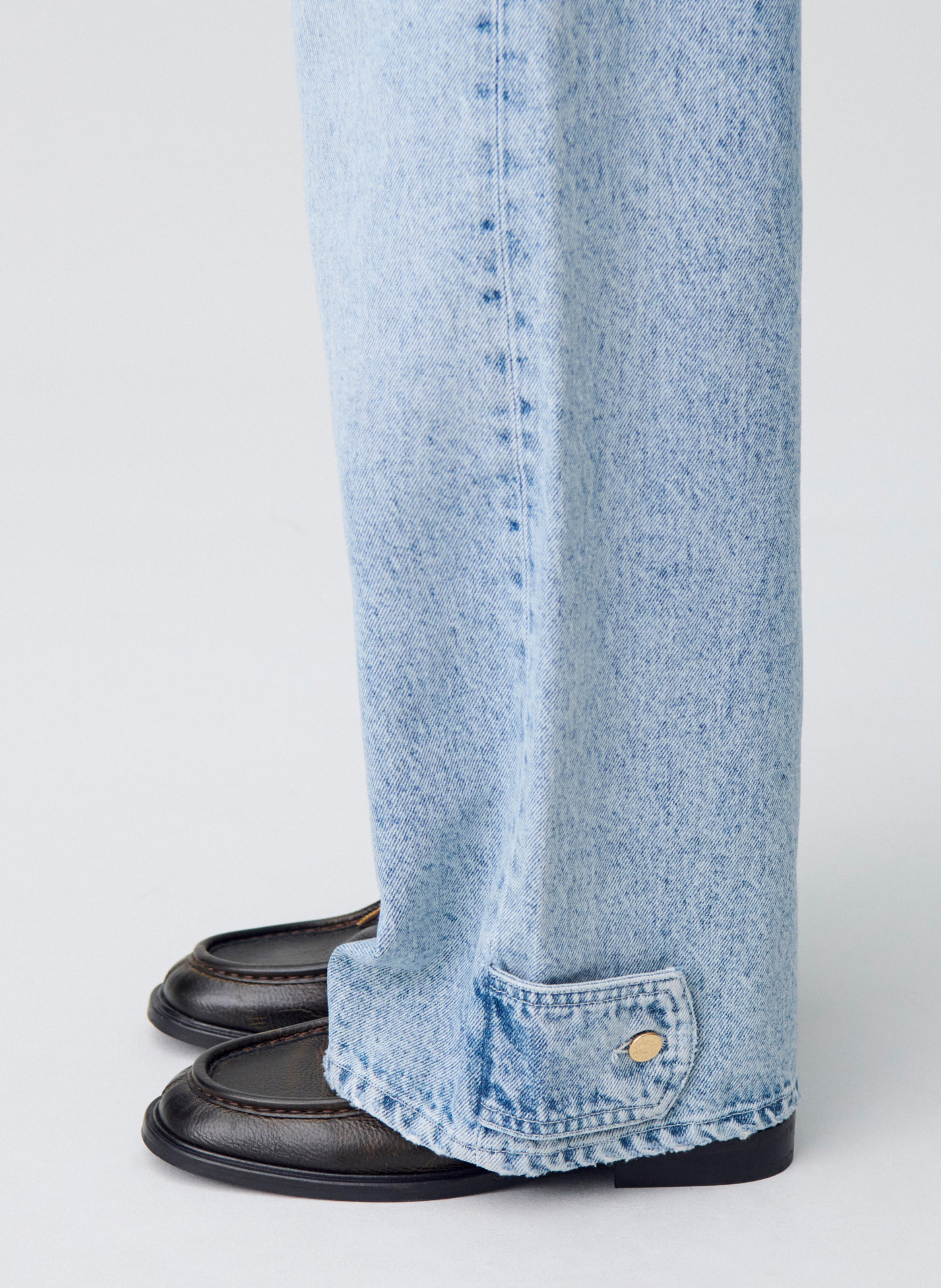 Jean large délavé en coton jeanclement CLAUDIE PIERLOT Bleu