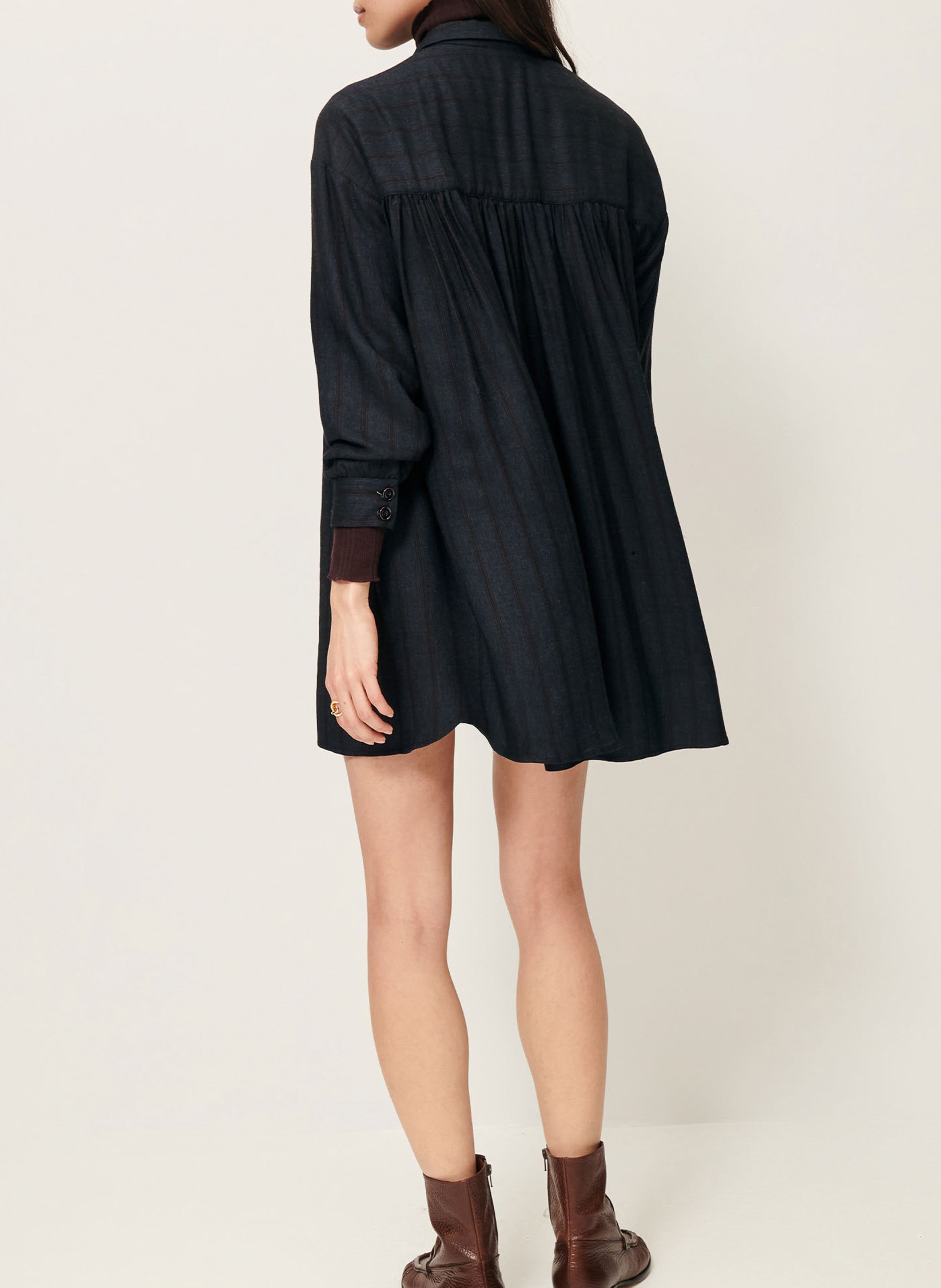 Robe chemisier froncée courte licali SESSUN Gris