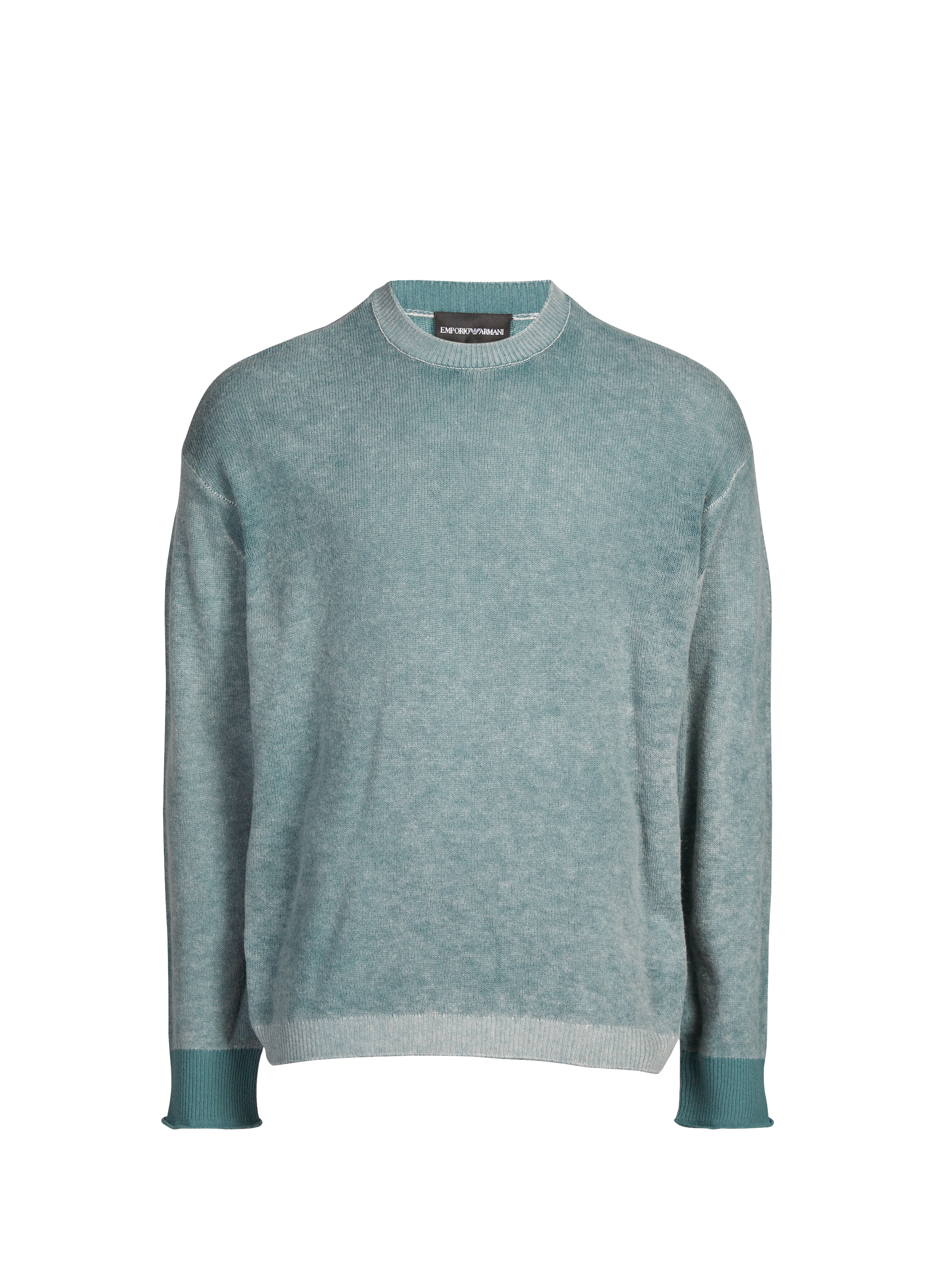 Pull en laine vierge et cachemire EMPORIO ARMANI Bleu