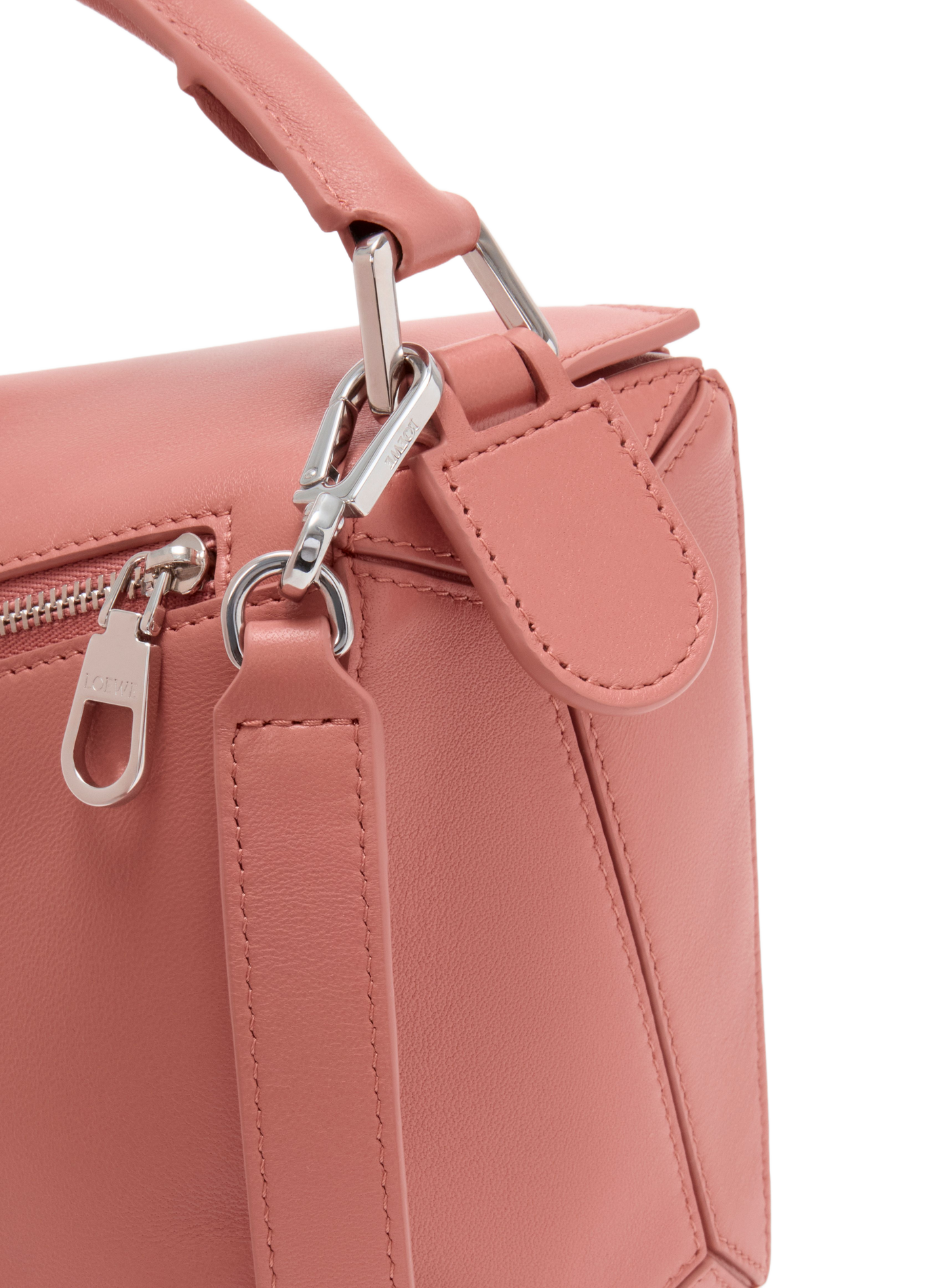 Petit sac Featherlight Puzzle en cuir d'agneau nappa LOEWE Rose