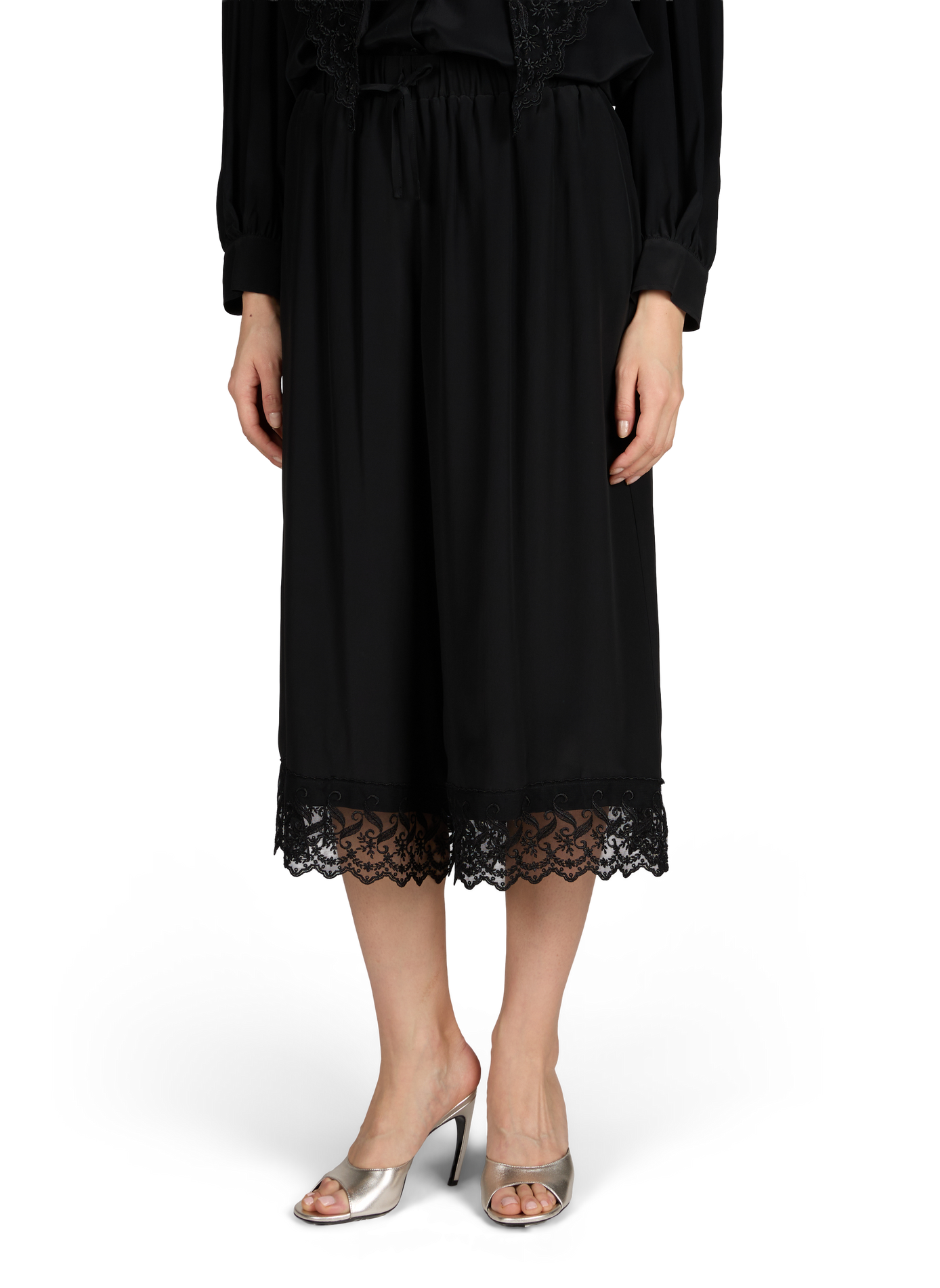 Fluid Bermuda shorts with embroidery SIMONE ROCHA Black