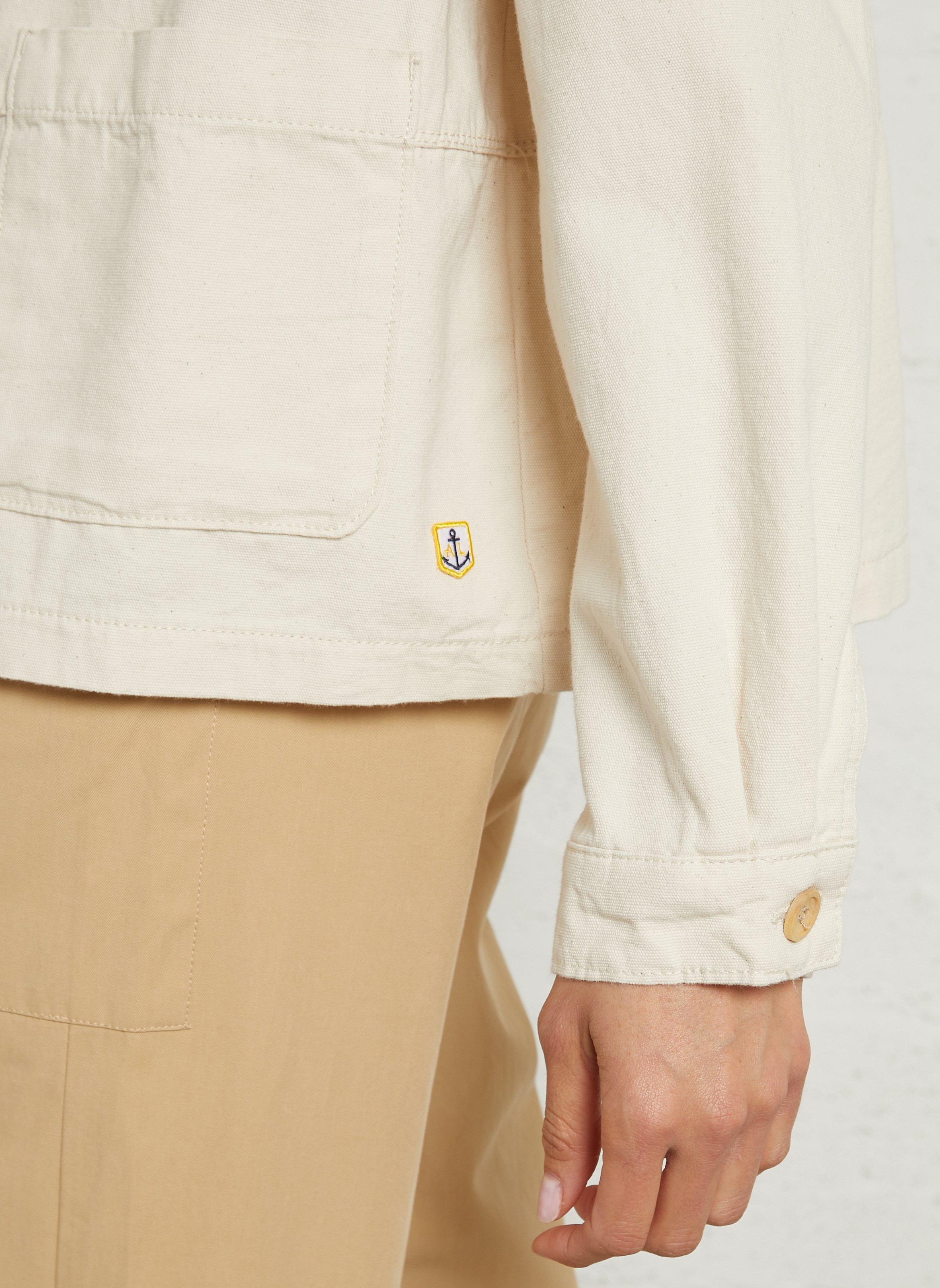 Veste droite à poches unie en coton heritage ARMOR-LUX Beige