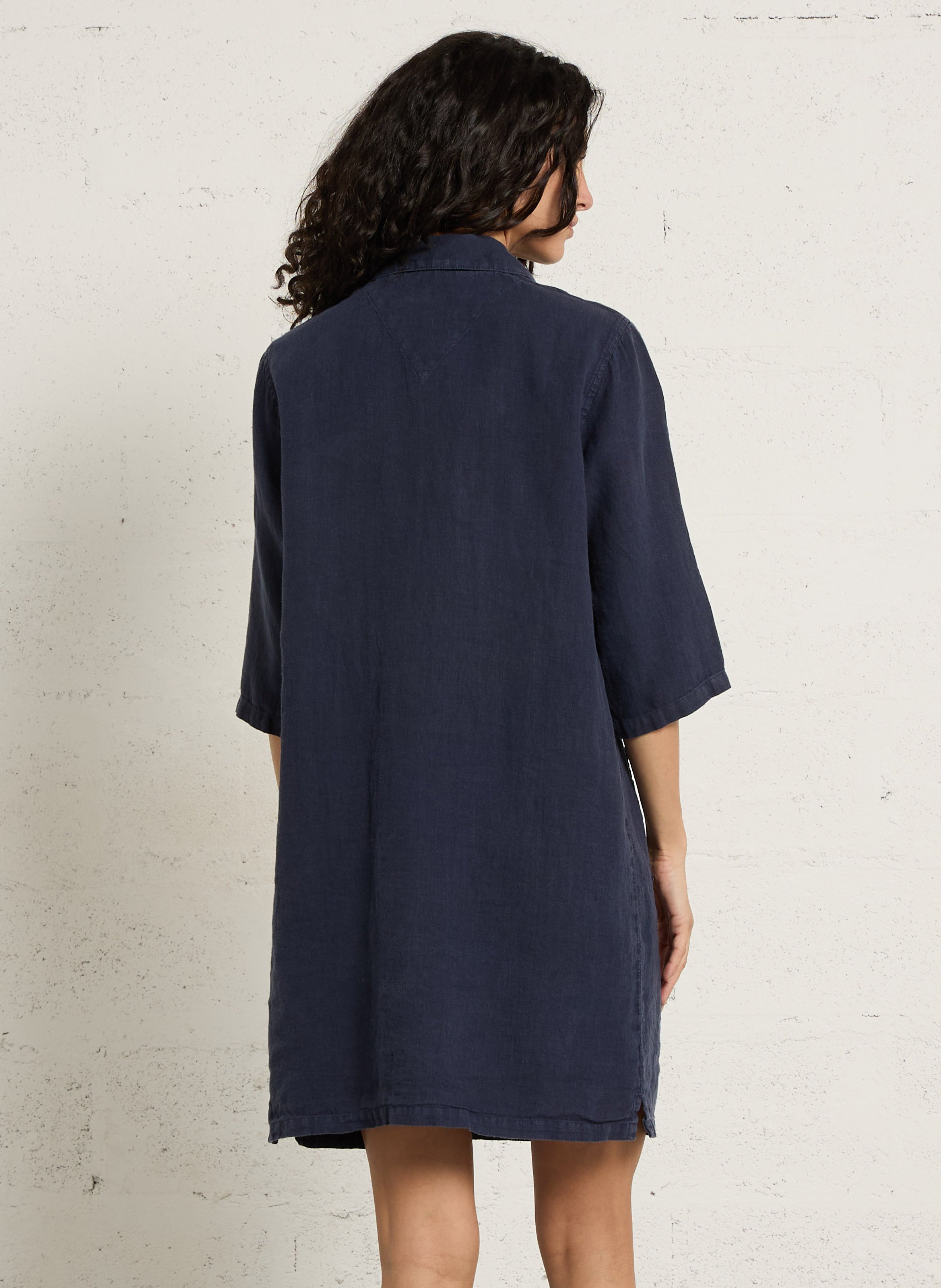 Robe droite col classique en lin ARMOR-LUX Bleu