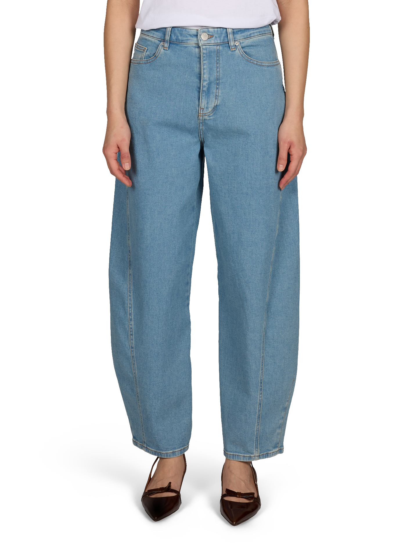 Wide leg plain jeans MSCH Blue