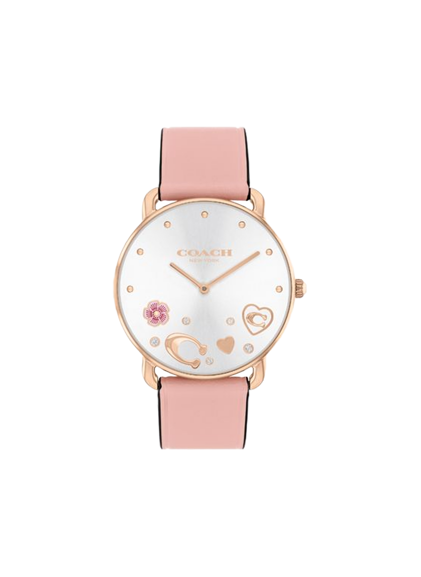 Montre quartz Elliot en cuir COACH MONTRES Rose