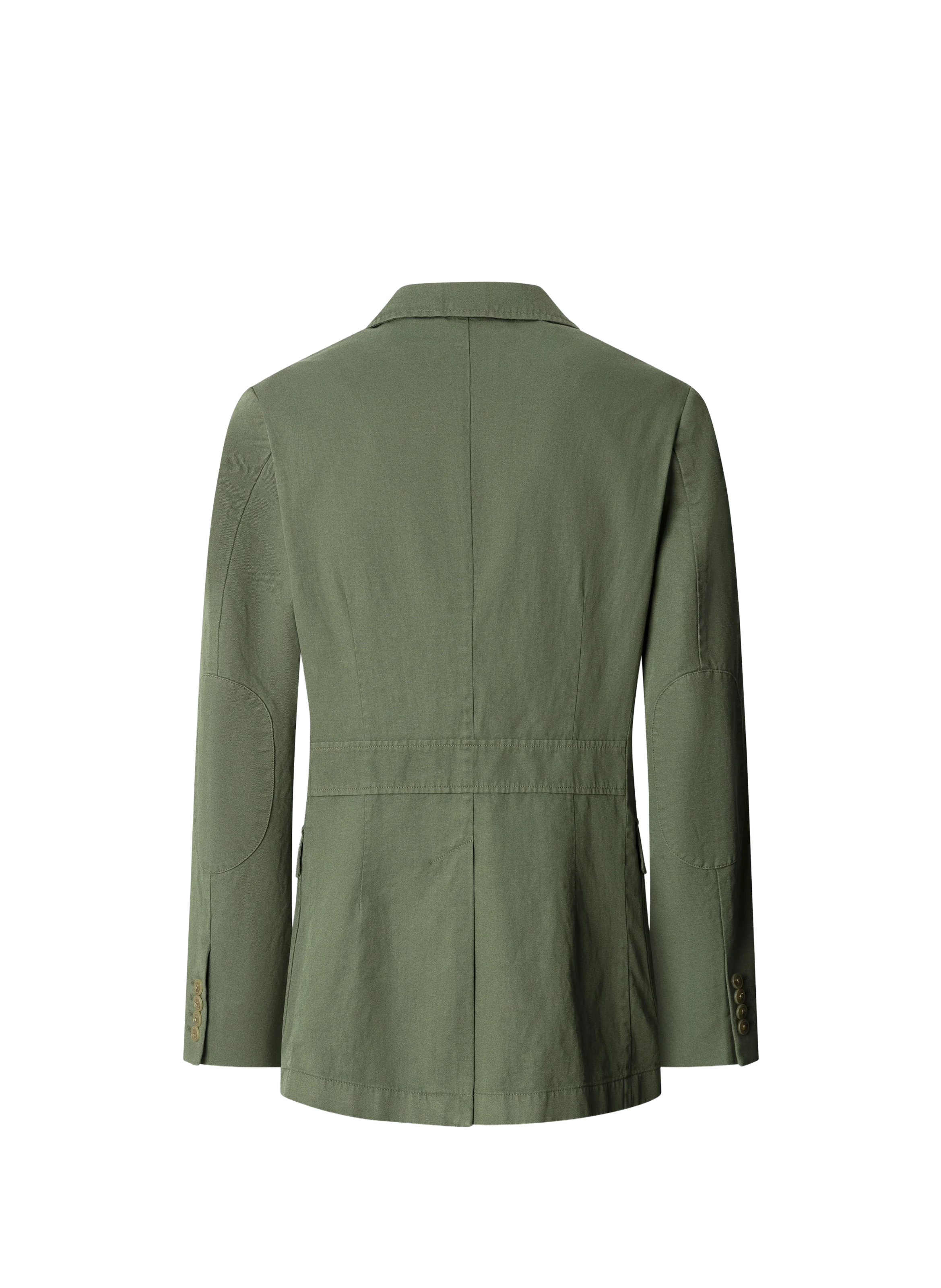 Stretch Linen and Cotton Blend Blazer HACKETT Green