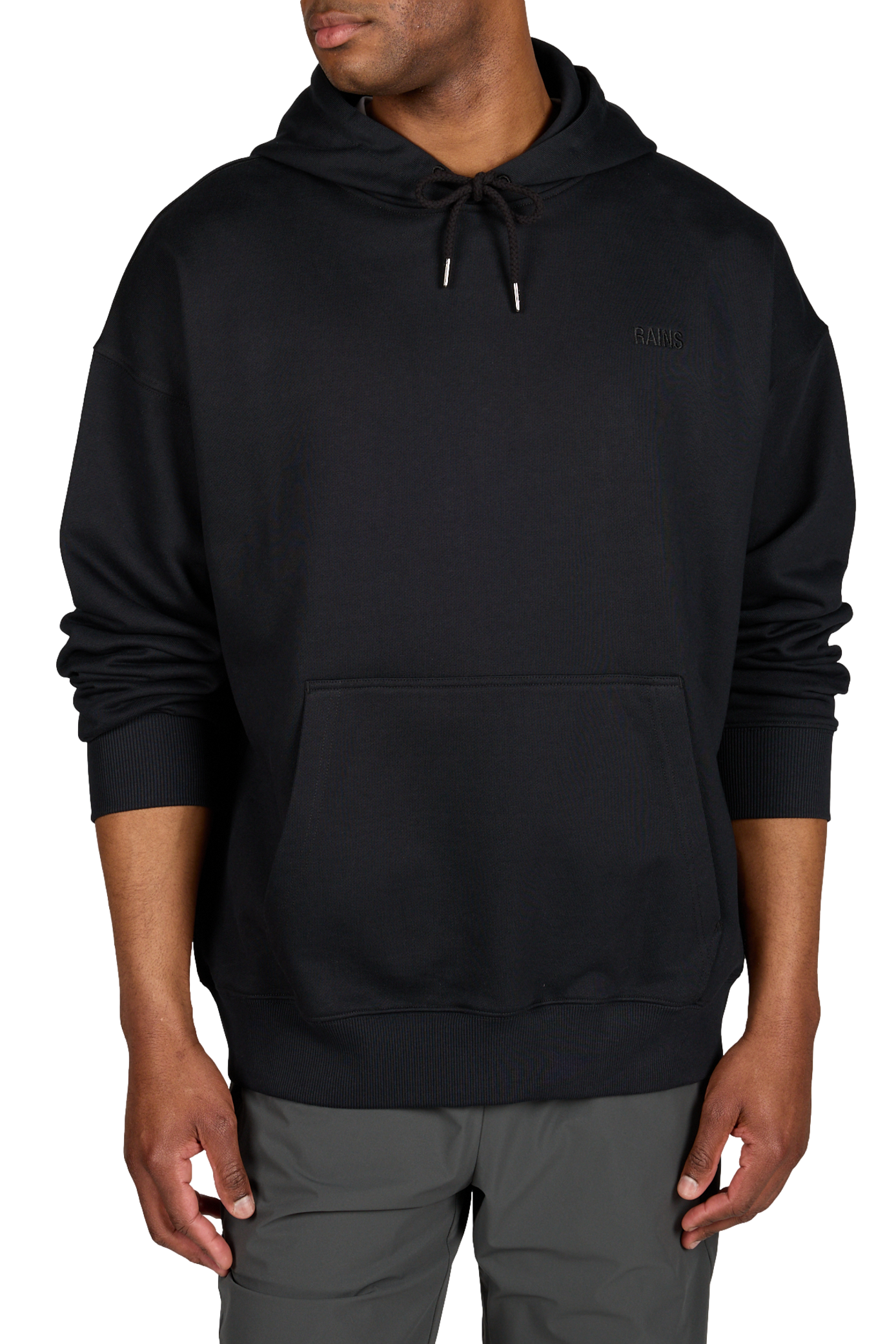Hoodie à capuche en coton RAINS Noir