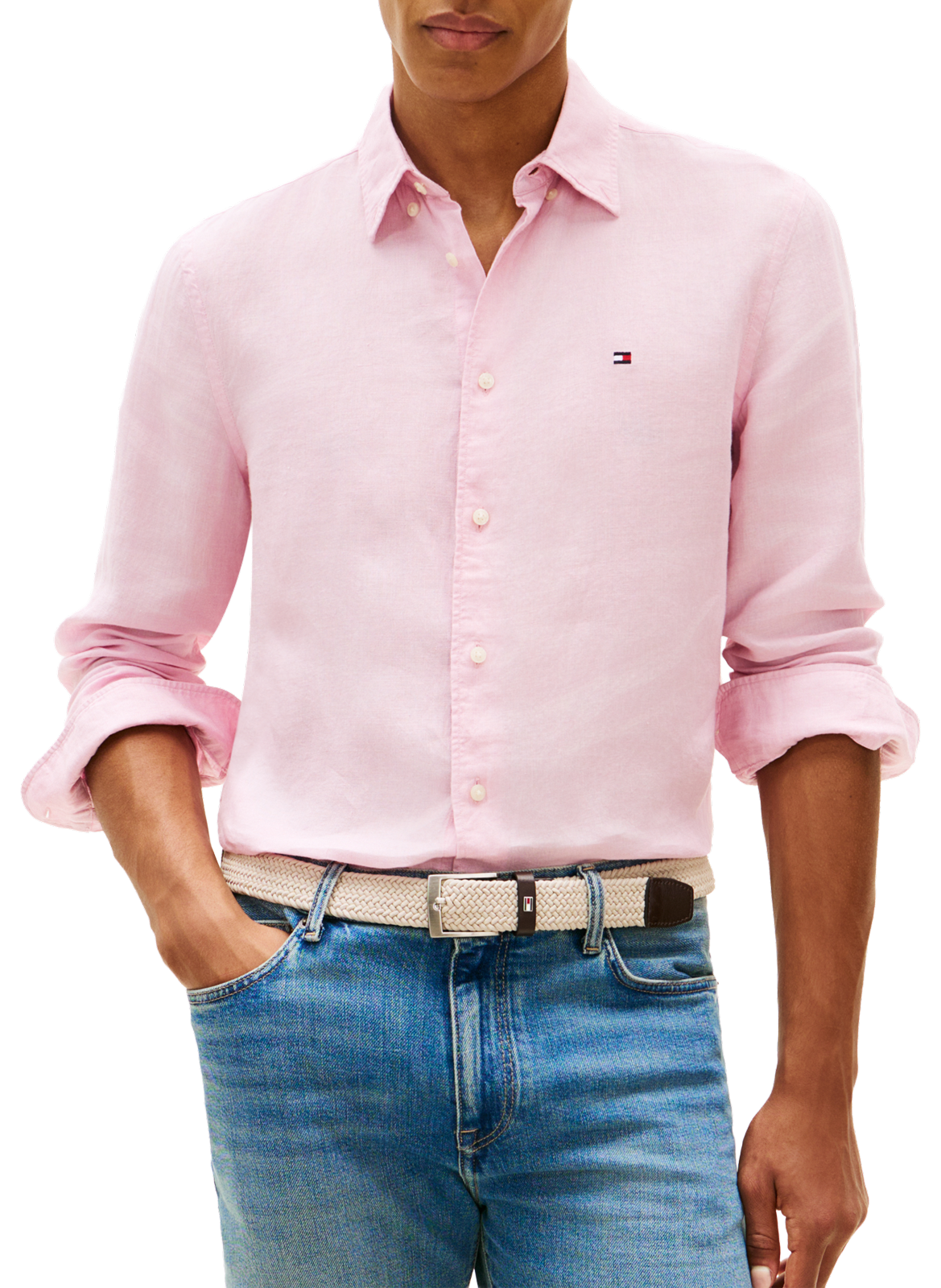 Gerade Leinenhemd TOMMY HILFIGER Rosa