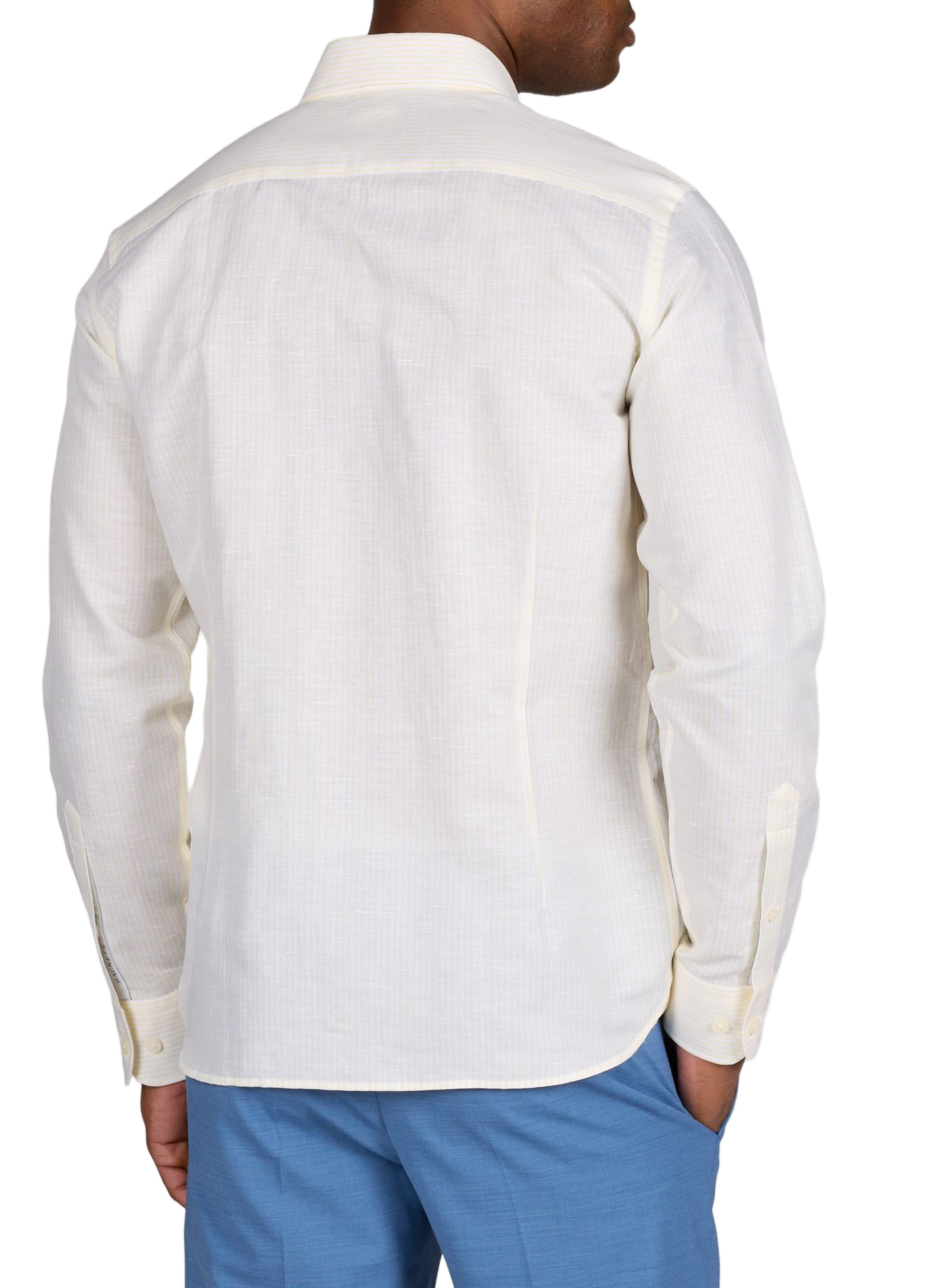 Chemise à rayures en lin HACKETT Jaune