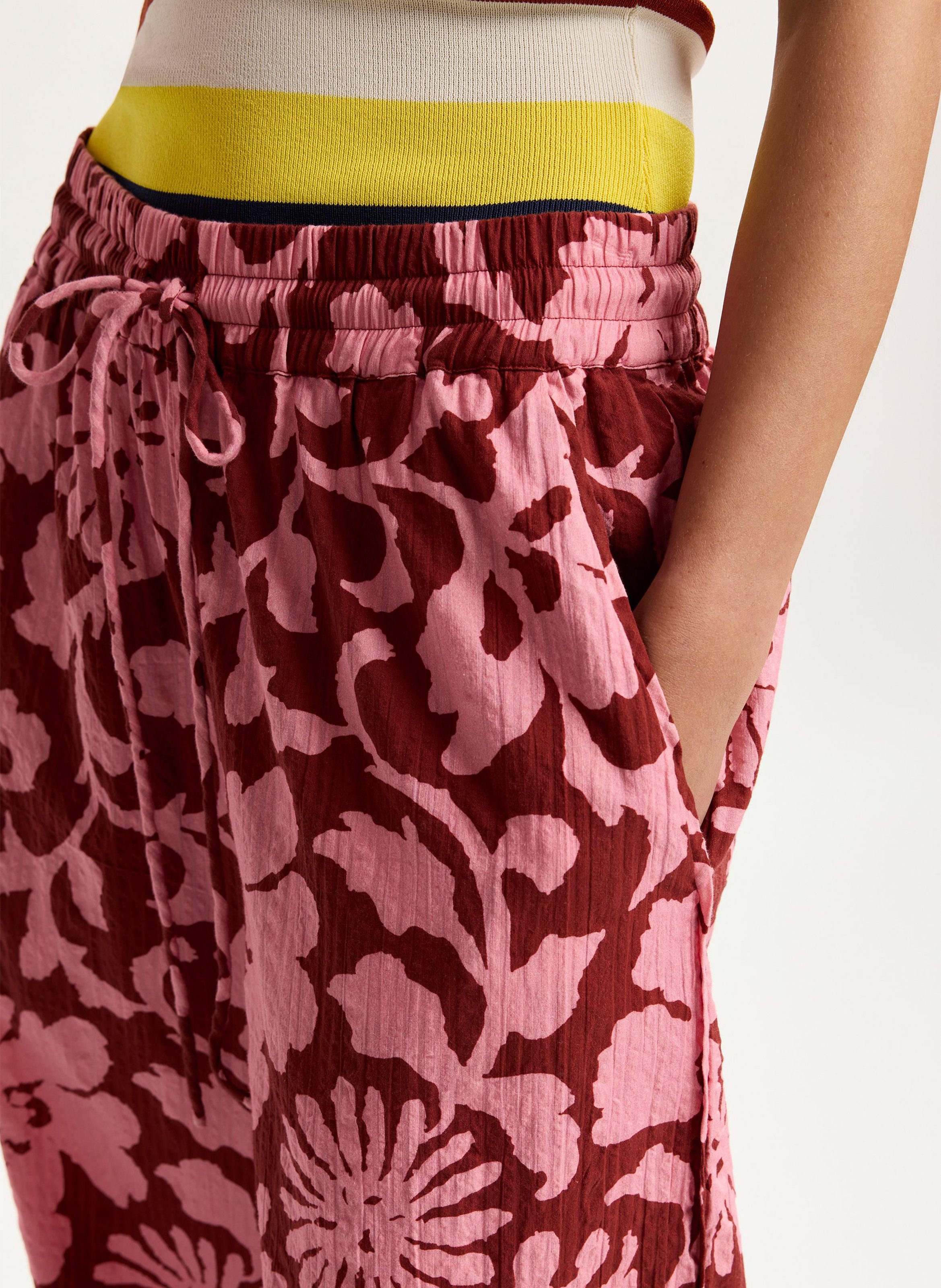 Pantalon taille haute large imprimé jomery ESSENTIEL ANTWERP Rouge