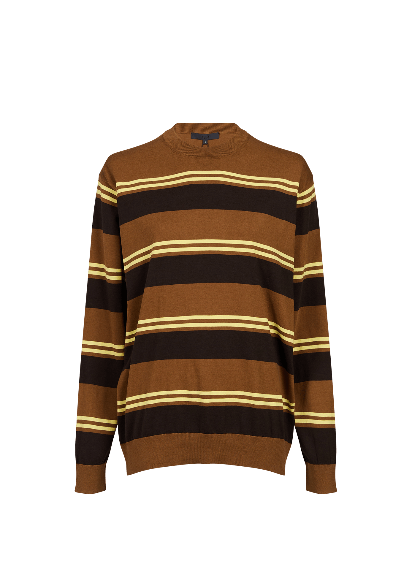 Round neck striped cotton sweater TIBI Multicolour