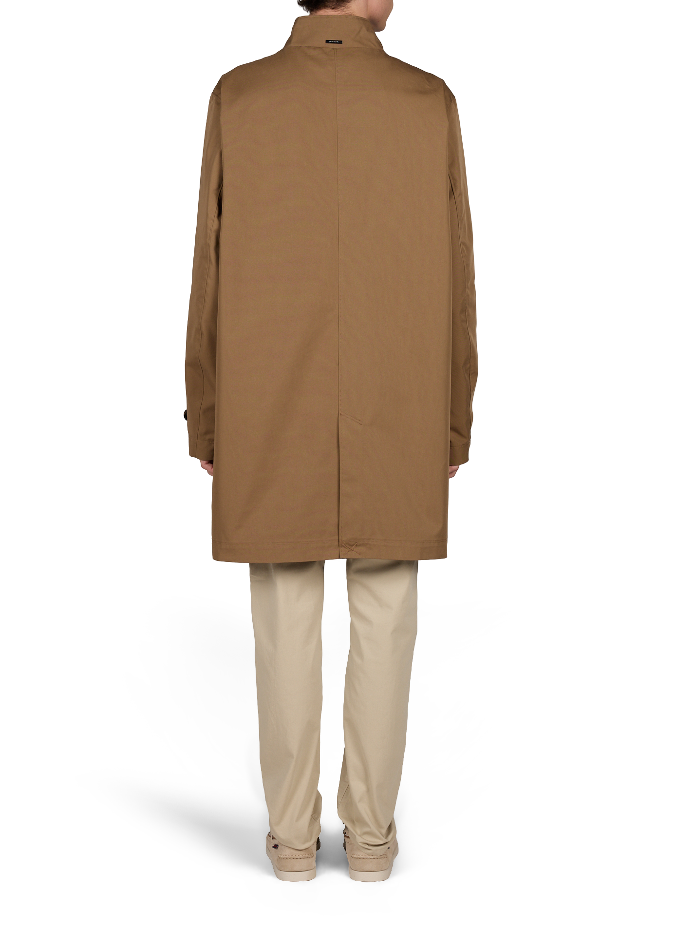 Imperméable droit en coton mélangé PIERRE CARDIN Marron