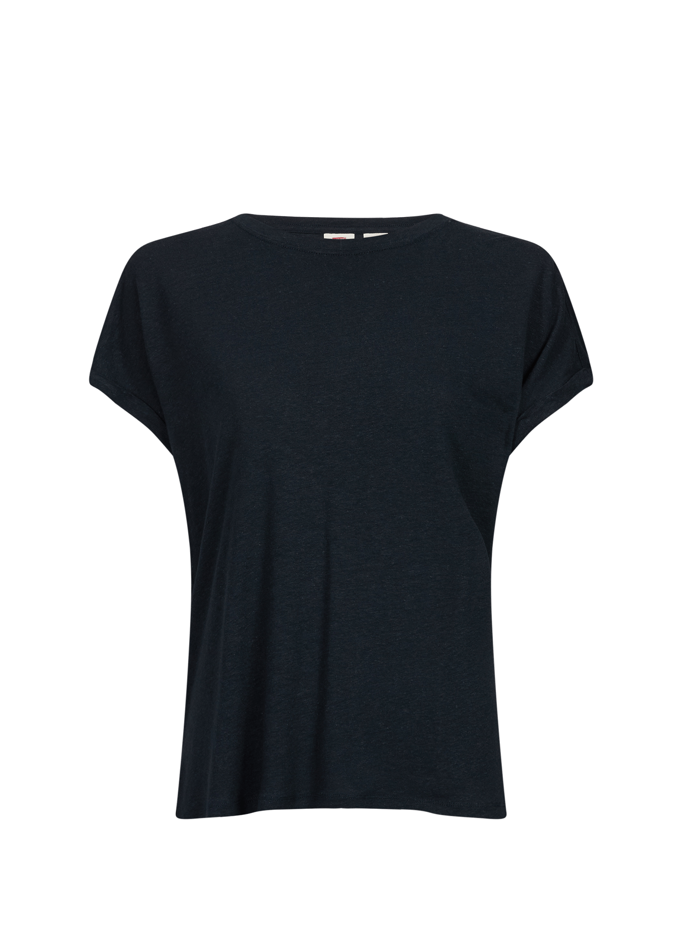 T-shirt uni à col rond en lin mélangé LEVI'S Black