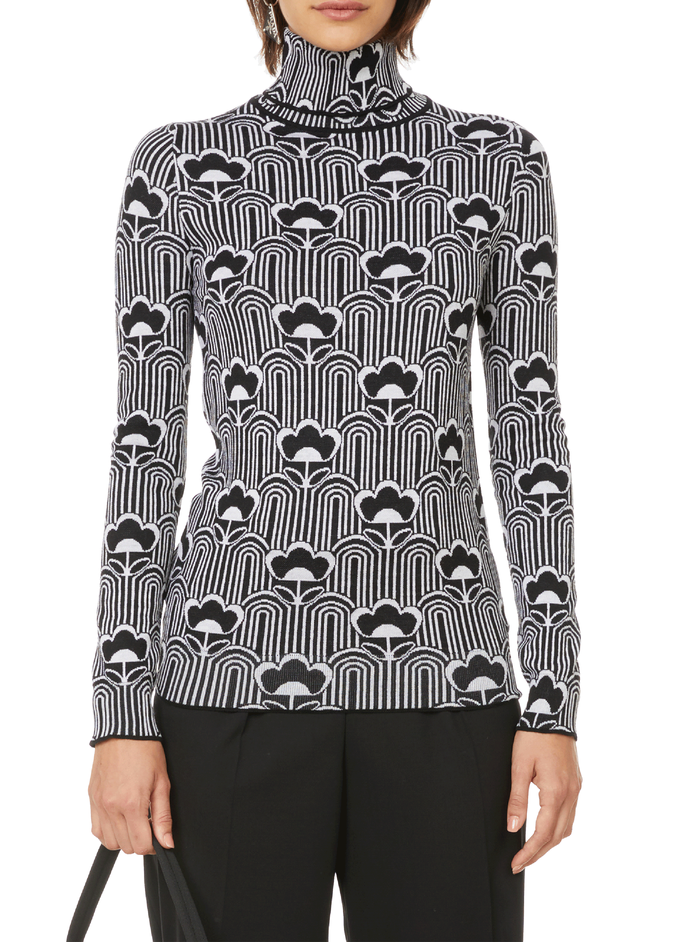 Pull à imprimé en laine vierge PRADA Multicolore