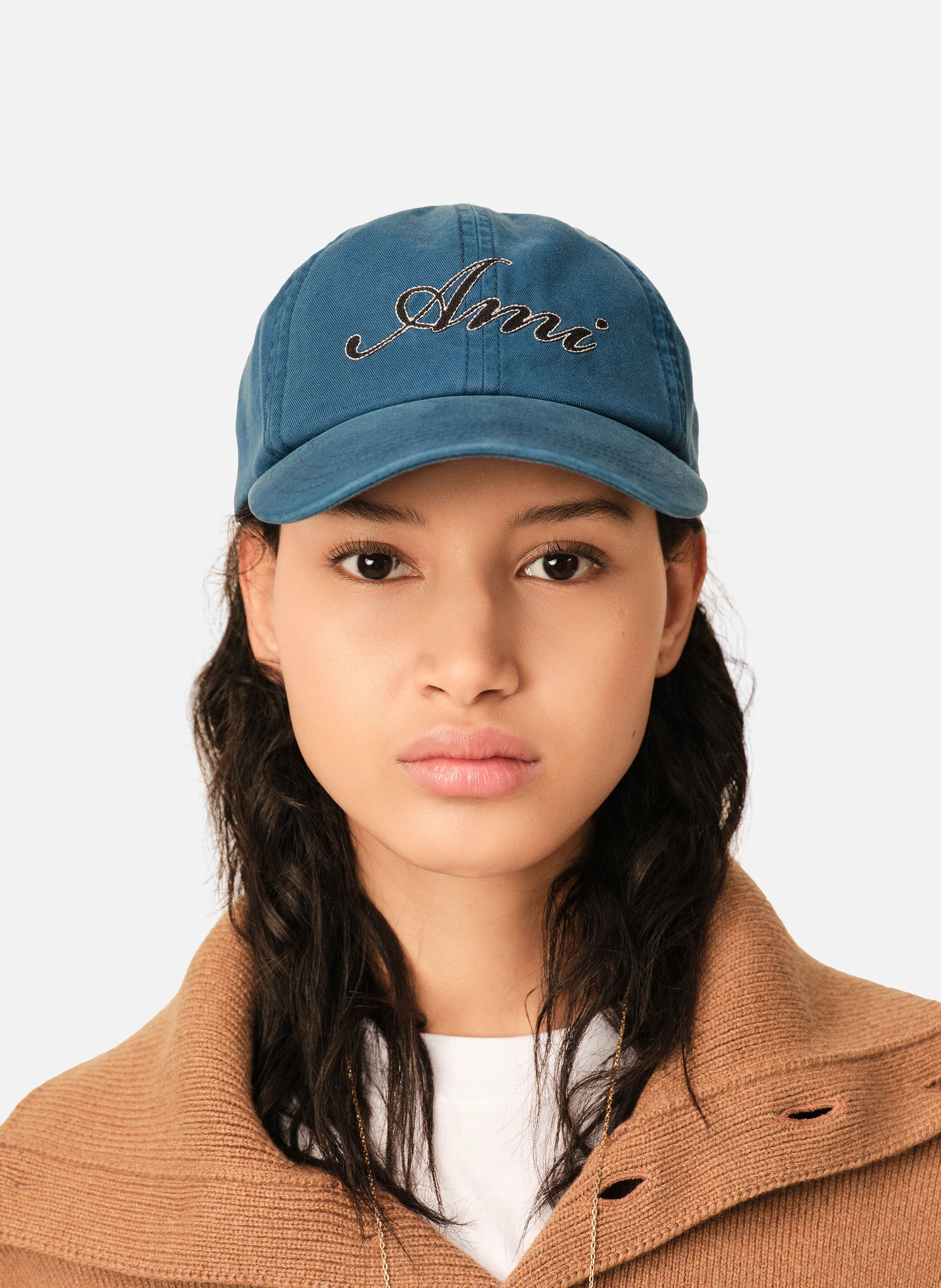 Casquette unisexe en coton broderie ami paris AMI PARIS Bleu