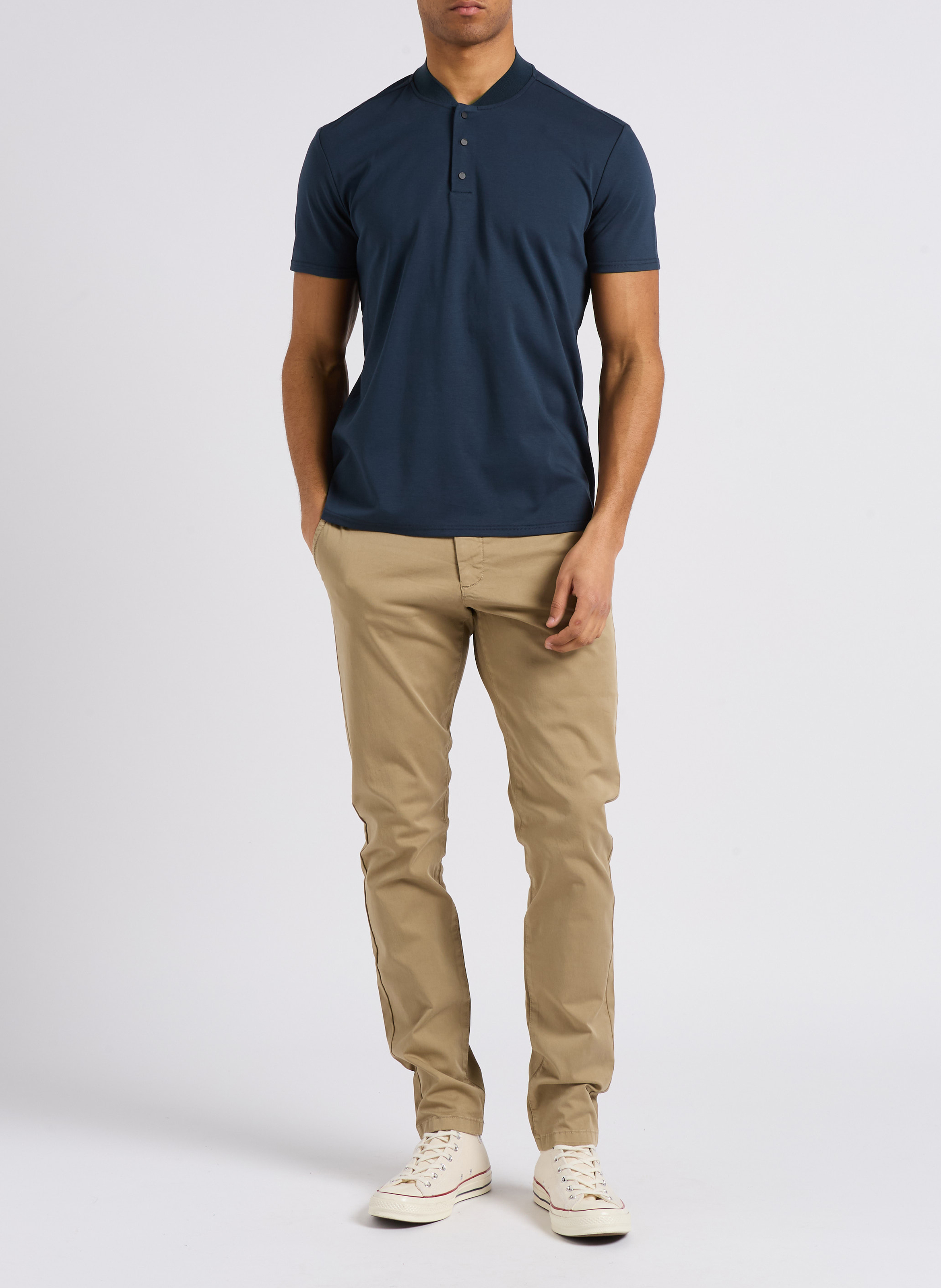 Pantalon chino en coton stretch IKKS Beige