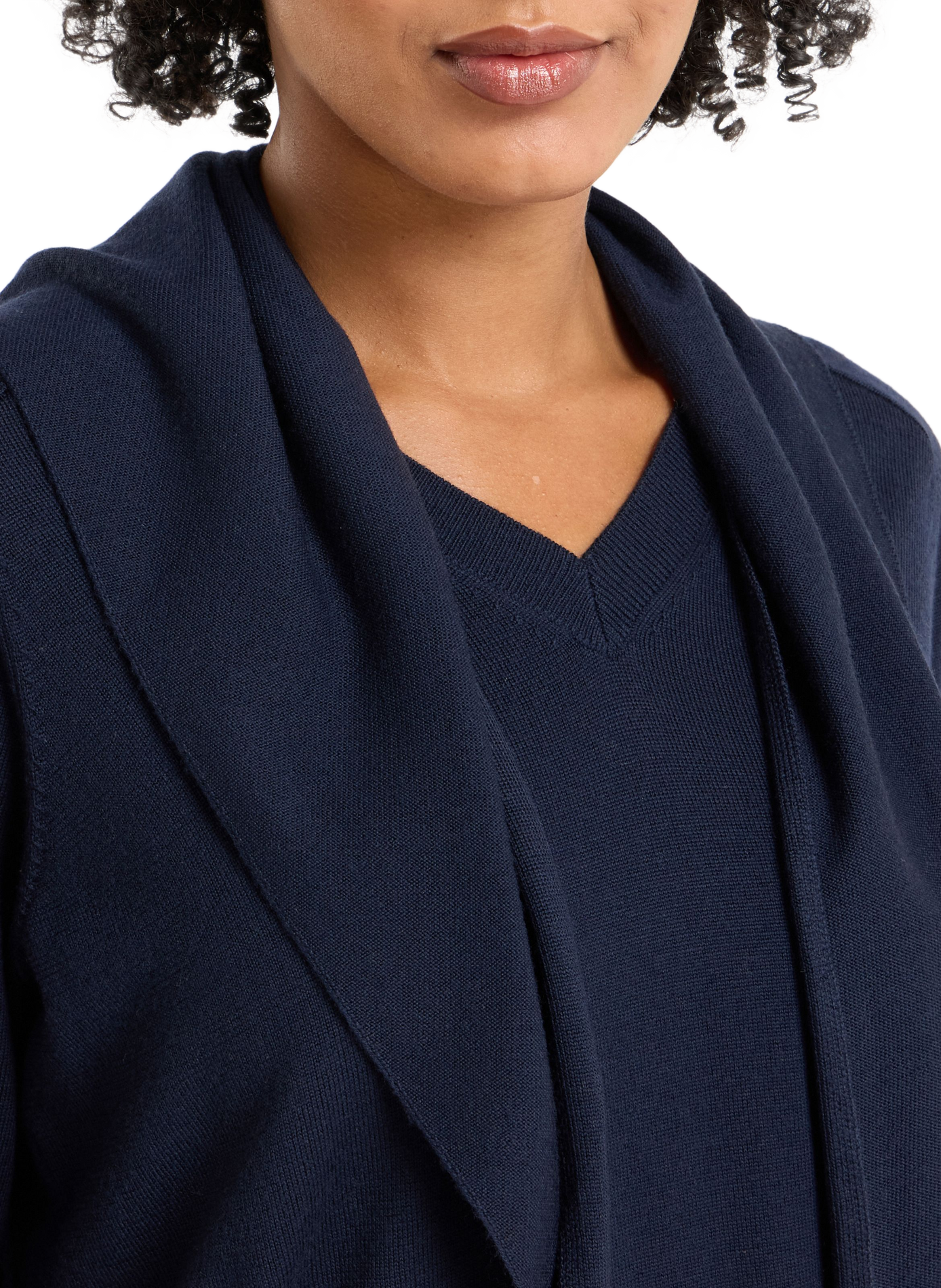 Pullover mit abnehmbarem Schal aus Wolle SAISON 1865 Blau