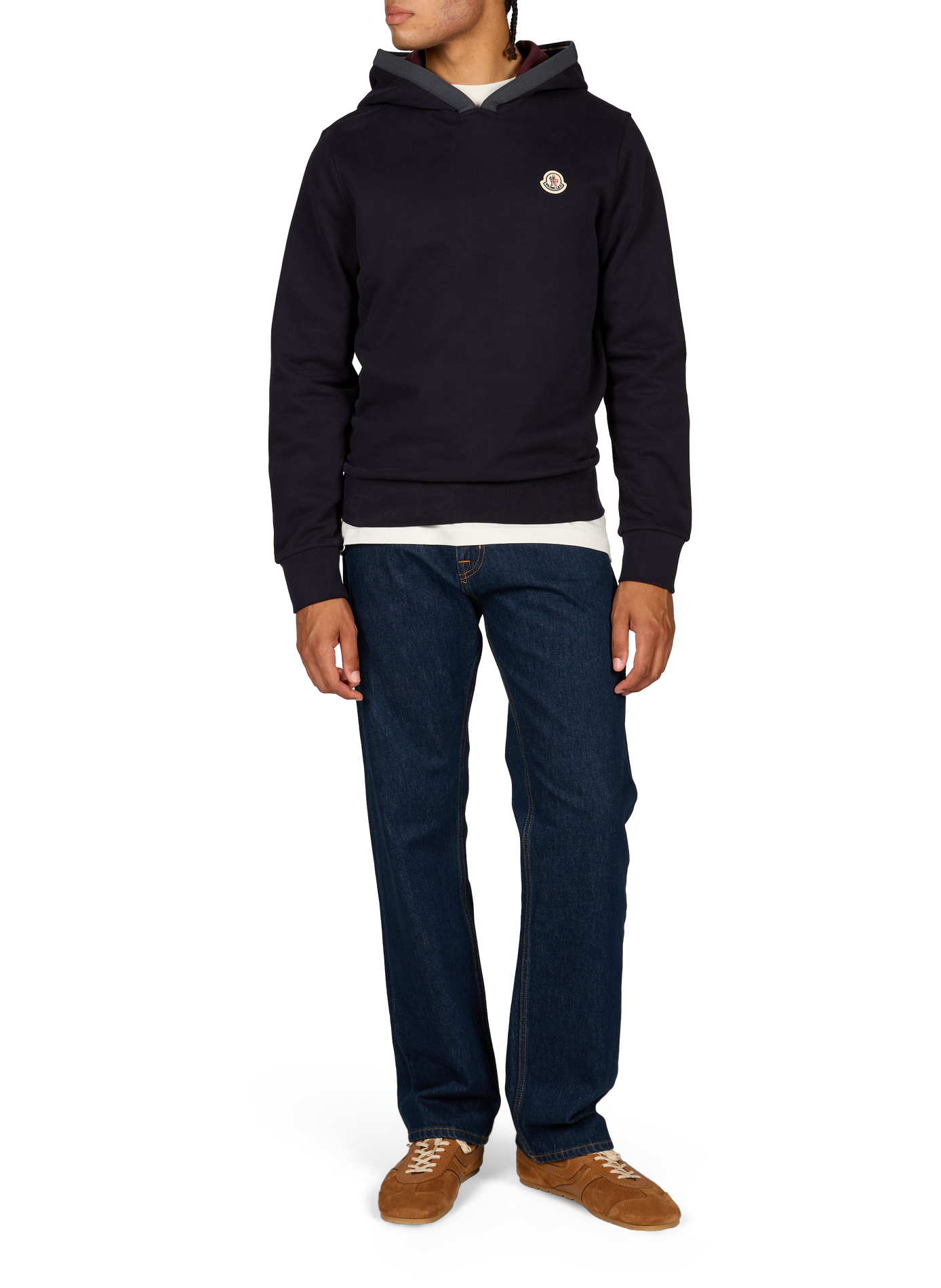 Sweatshirt à logo en coton MONCLER Bleu