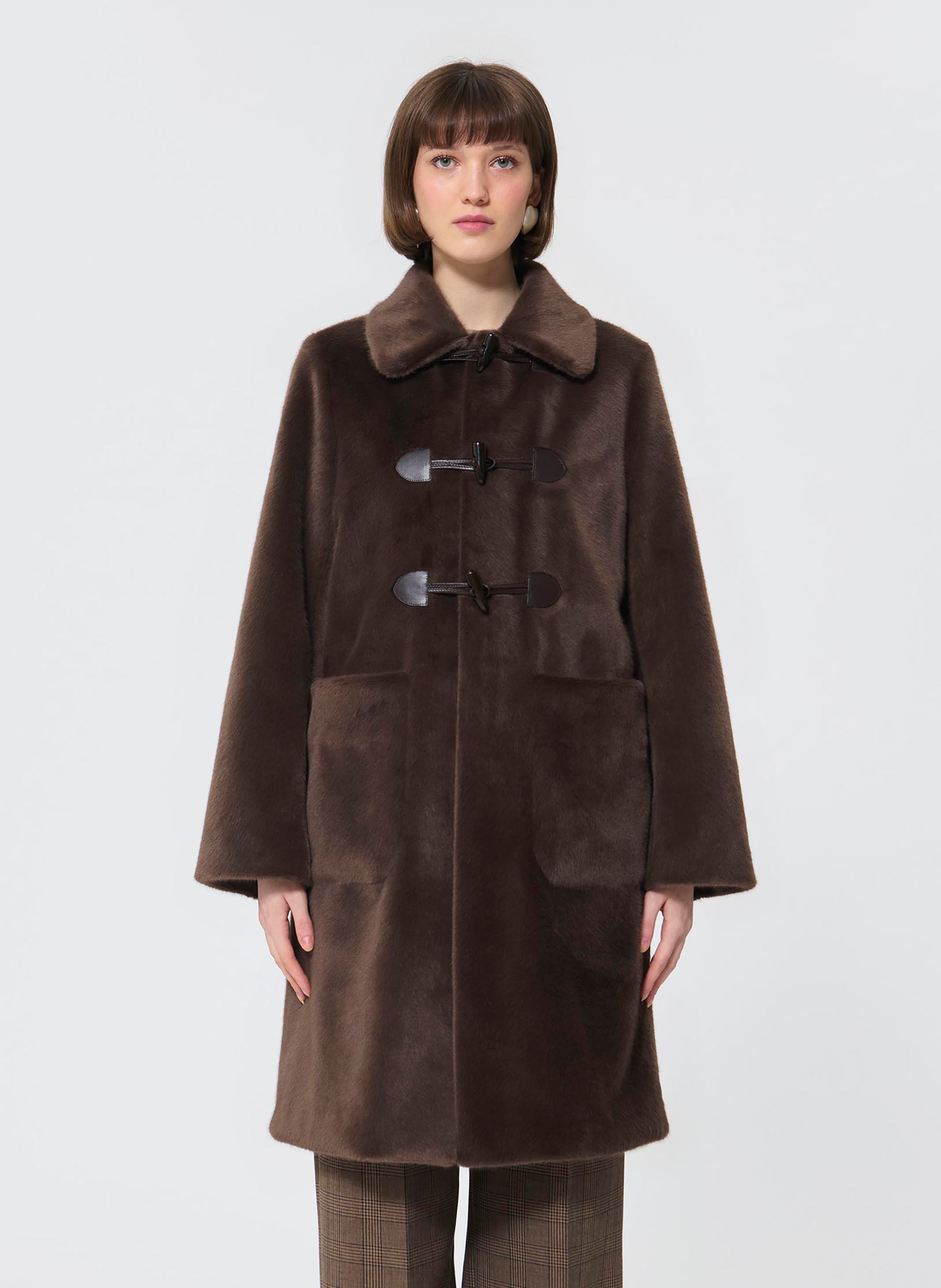 Manteau fausse fourrure maurizio TARA JARMON Marron