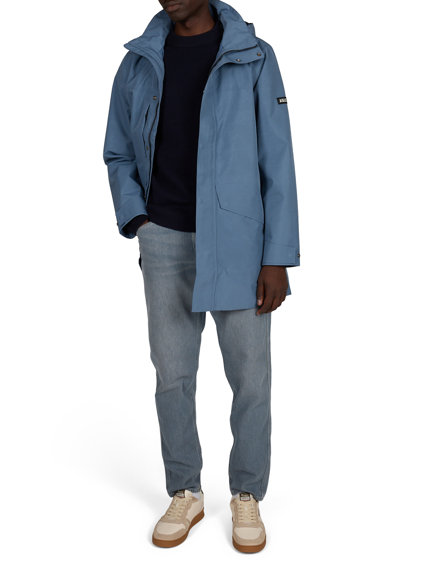 Waterdichte parka met capuchon AIGLE Grijs