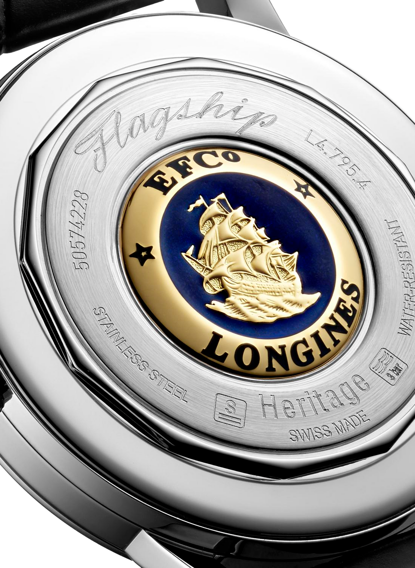 Montre automatique Flagship Heritage en cuir LONGINES Blanc