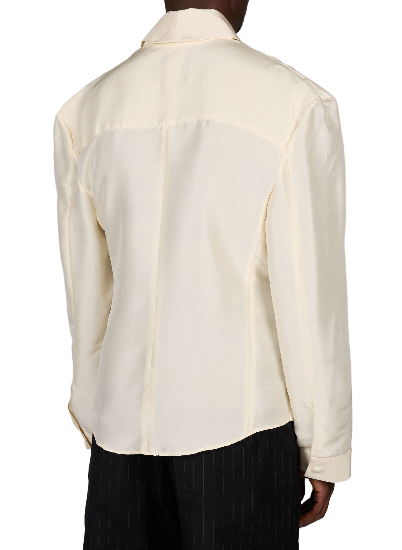 Oversized Artista Top with Silk Scarf Collar CAMPILLO Beige