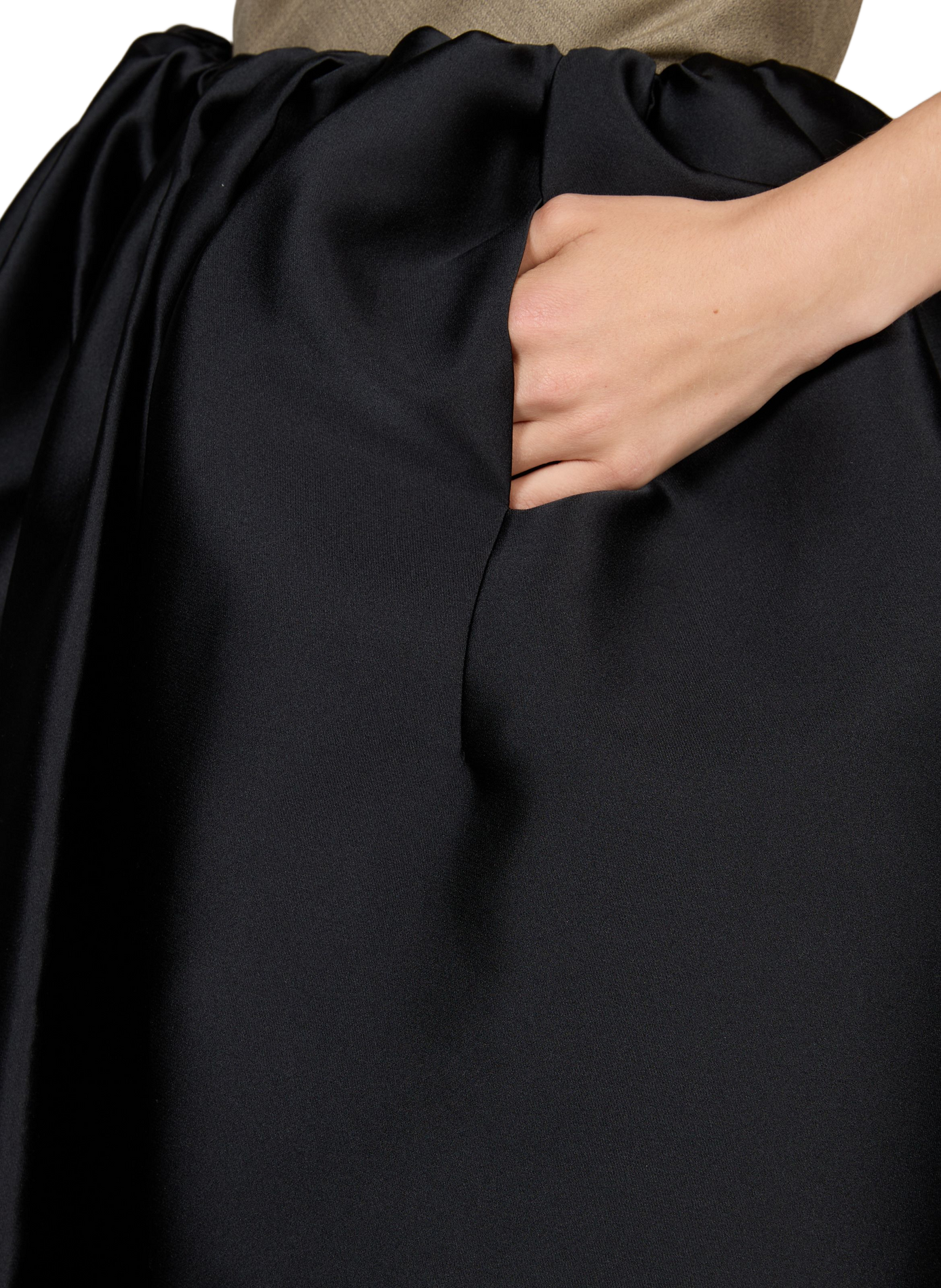 Jupe midi Boule froncée CALVIN KLEIN COLLECTION Noir