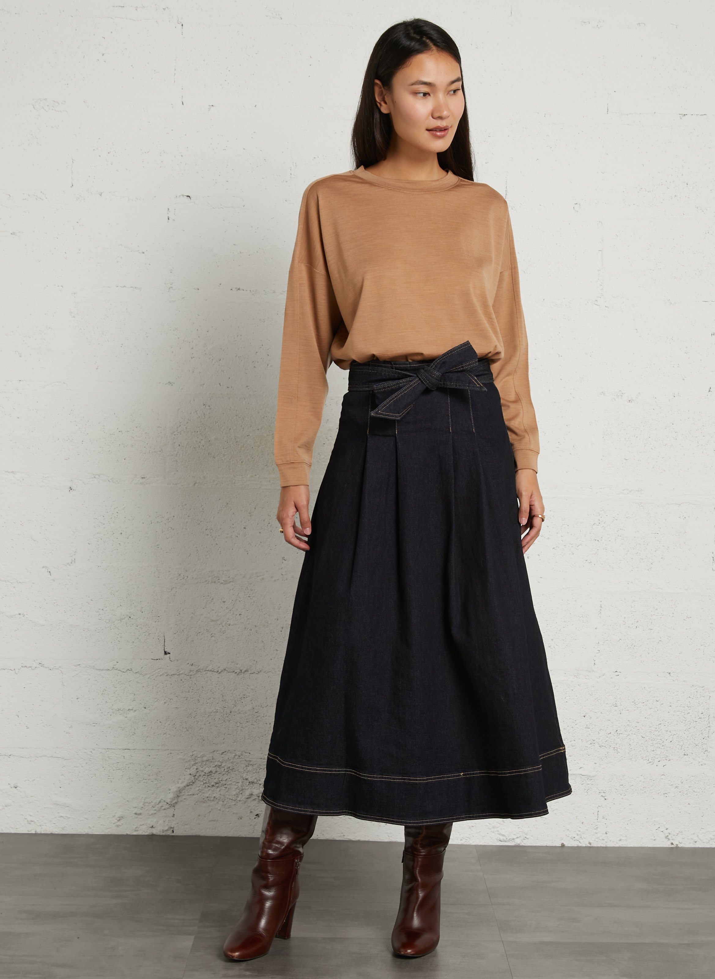 Tee-shirt ample en laine teophile MAISON 123 Beige