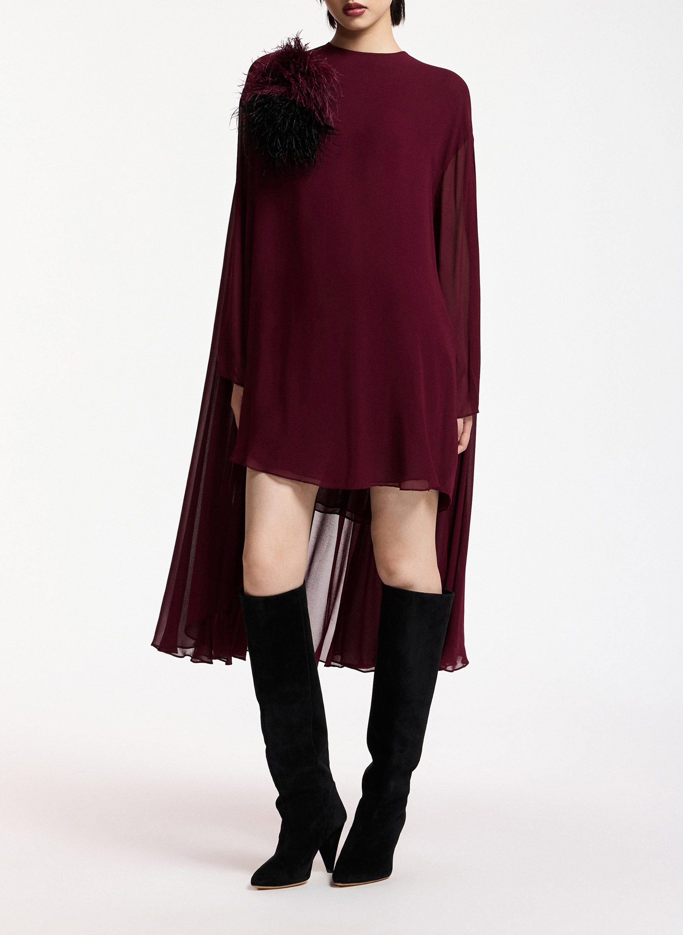 Robe courte ample col montant kaydence ESSENTIEL ANTWERP Rouge