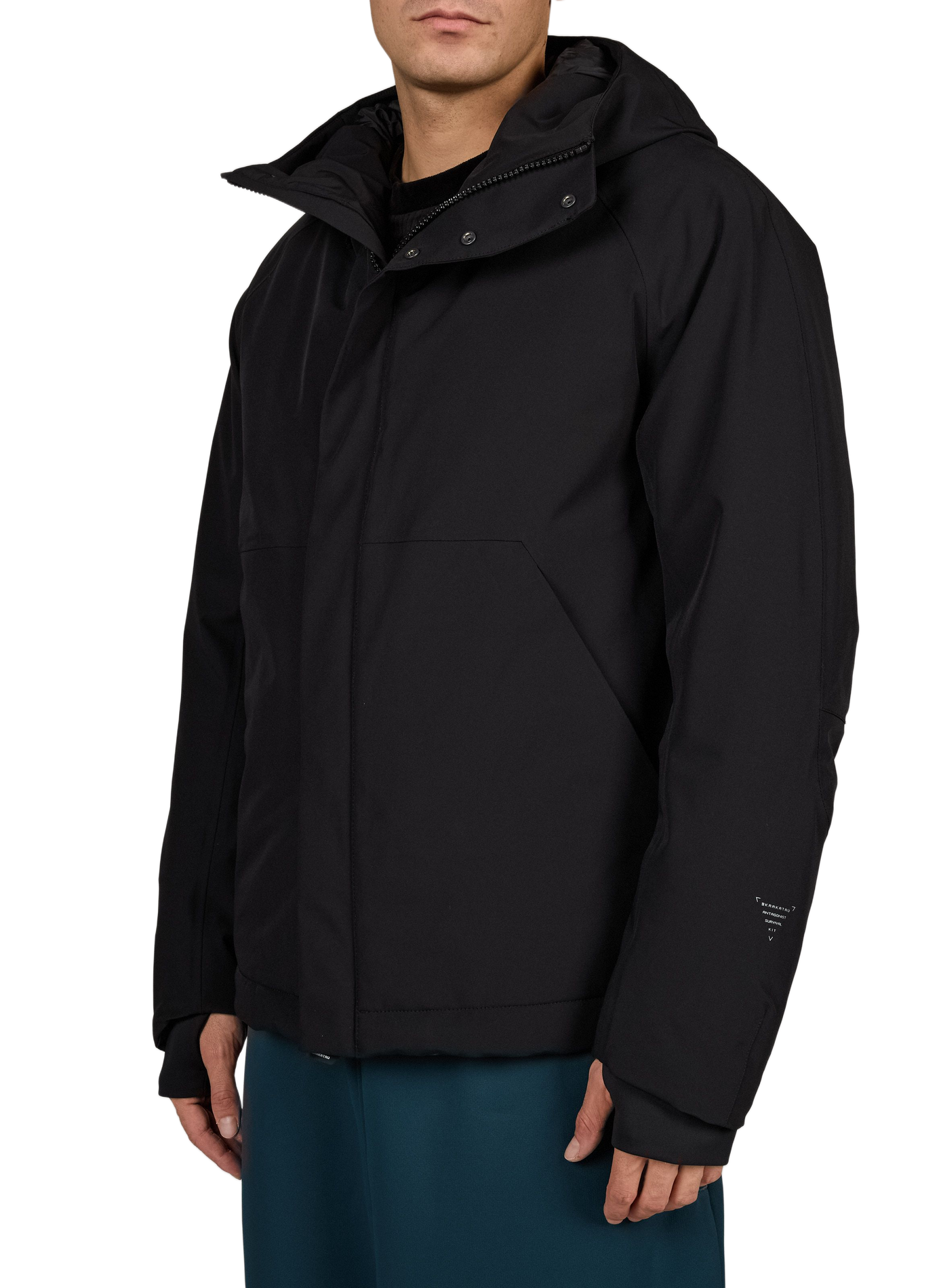 High-neck hooded parka KRAKATAU Black
