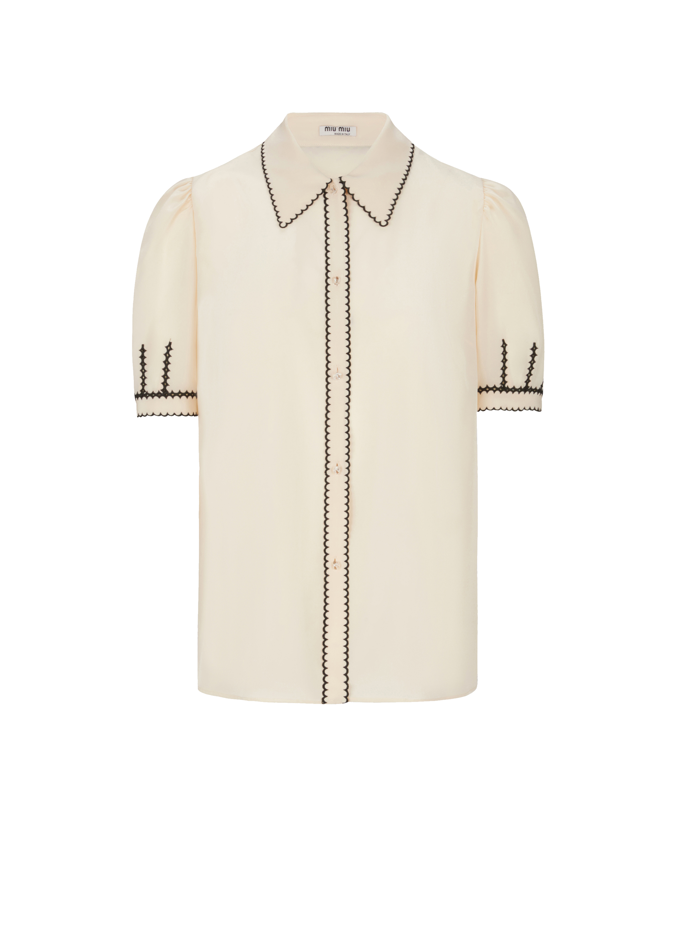 Chemiser à manches courtes en soie