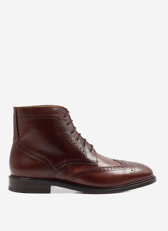 Boots cousu goodyear cuir lisse Marron by JULES & JENN JULES & JENN Boots cousu goodyear cuir lisse Marron
