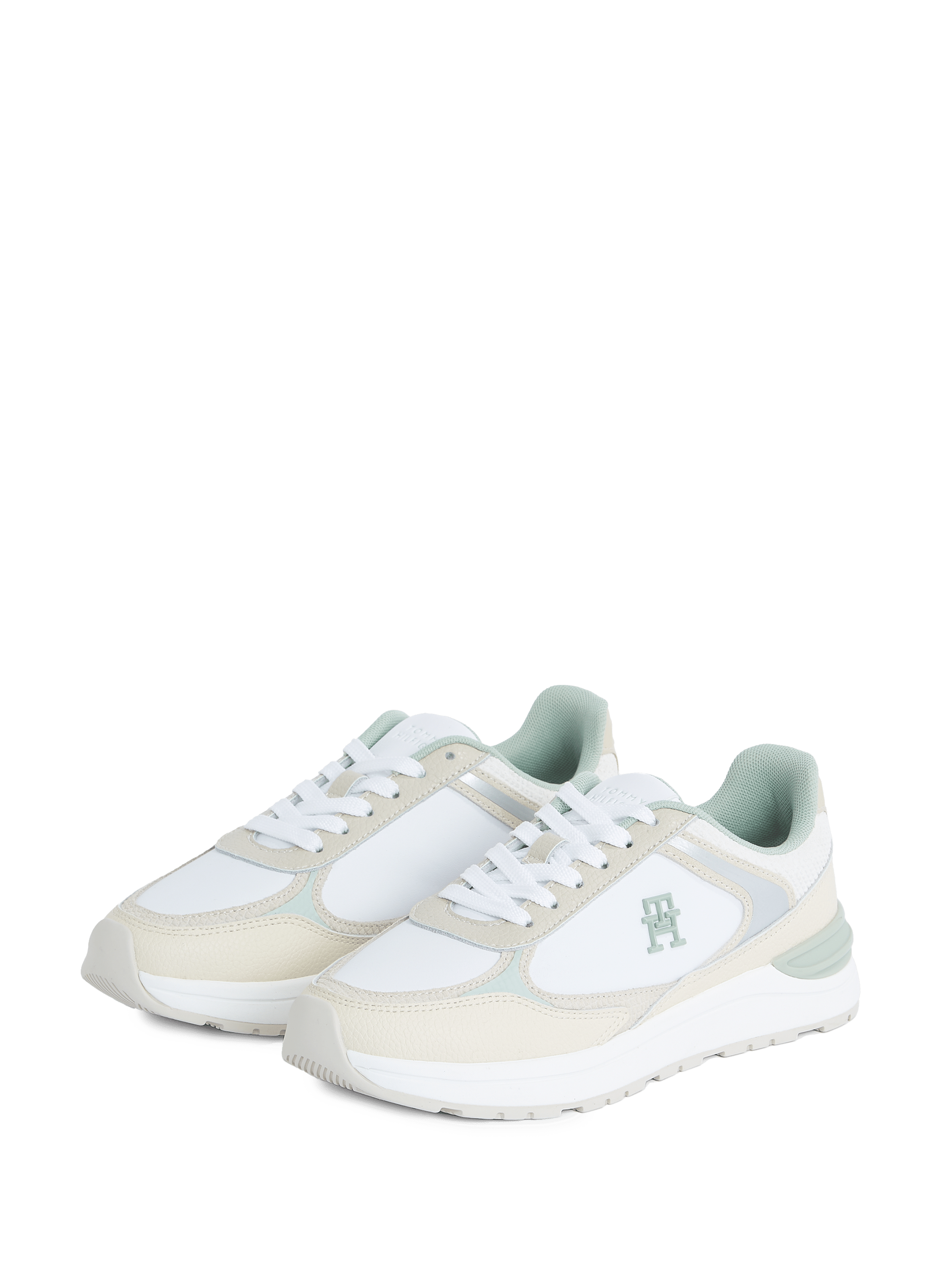 Baskets multitextures en cuir TOMMY HILFIGER Multicolore