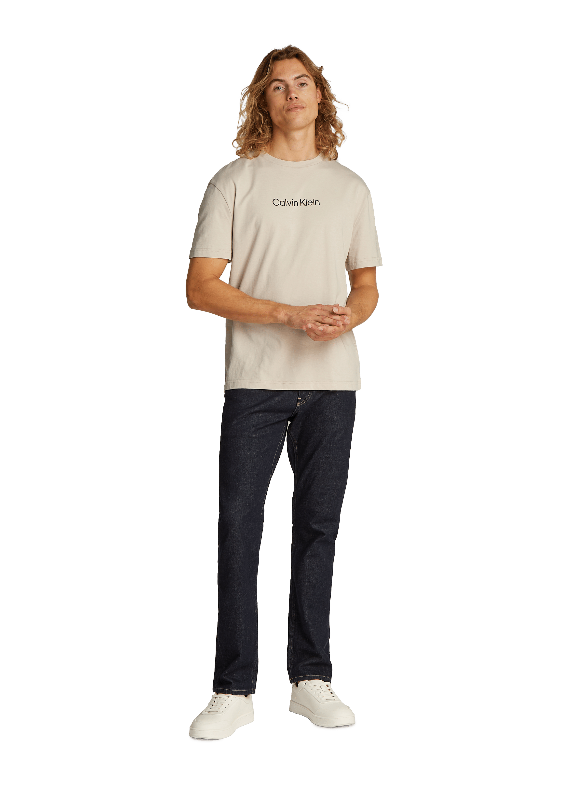 T-shirt à logo CALVIN KLEIN Beige