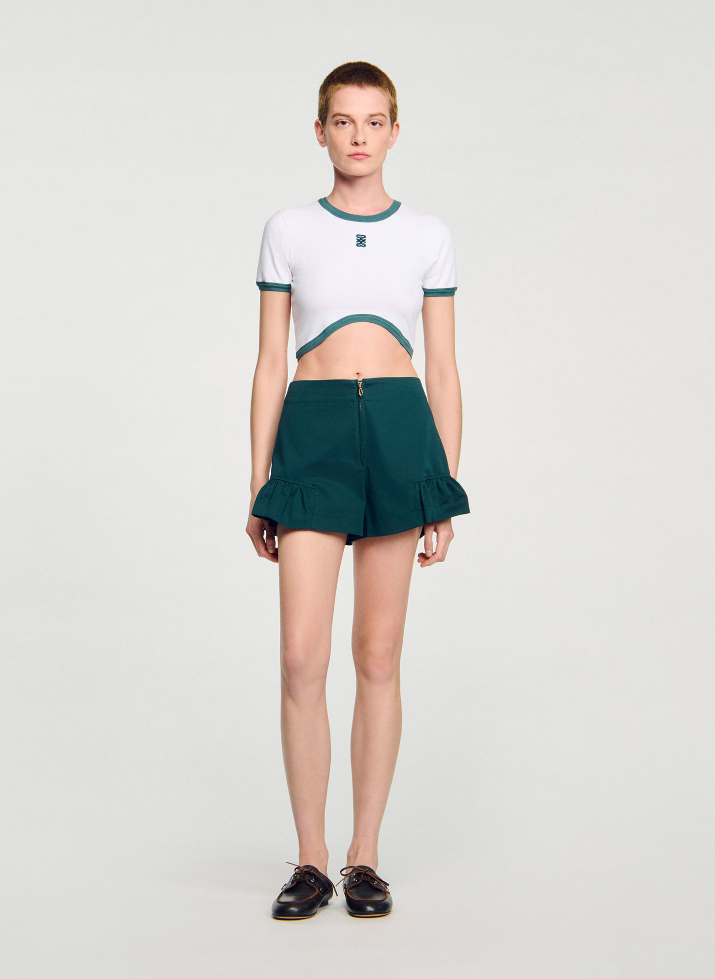 Tee-shirt col rond en coton Blanc