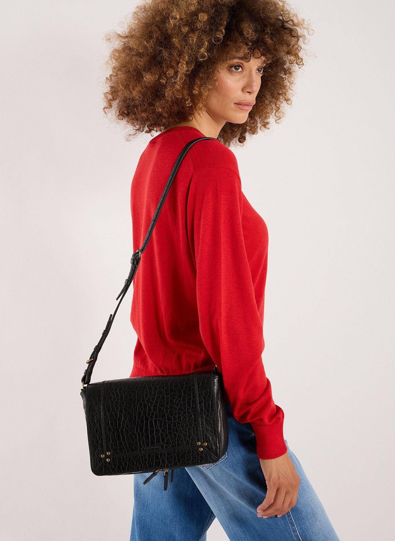 Sac à bandoulière Igor en cuir JÉRÔME DREYFUSS Noir