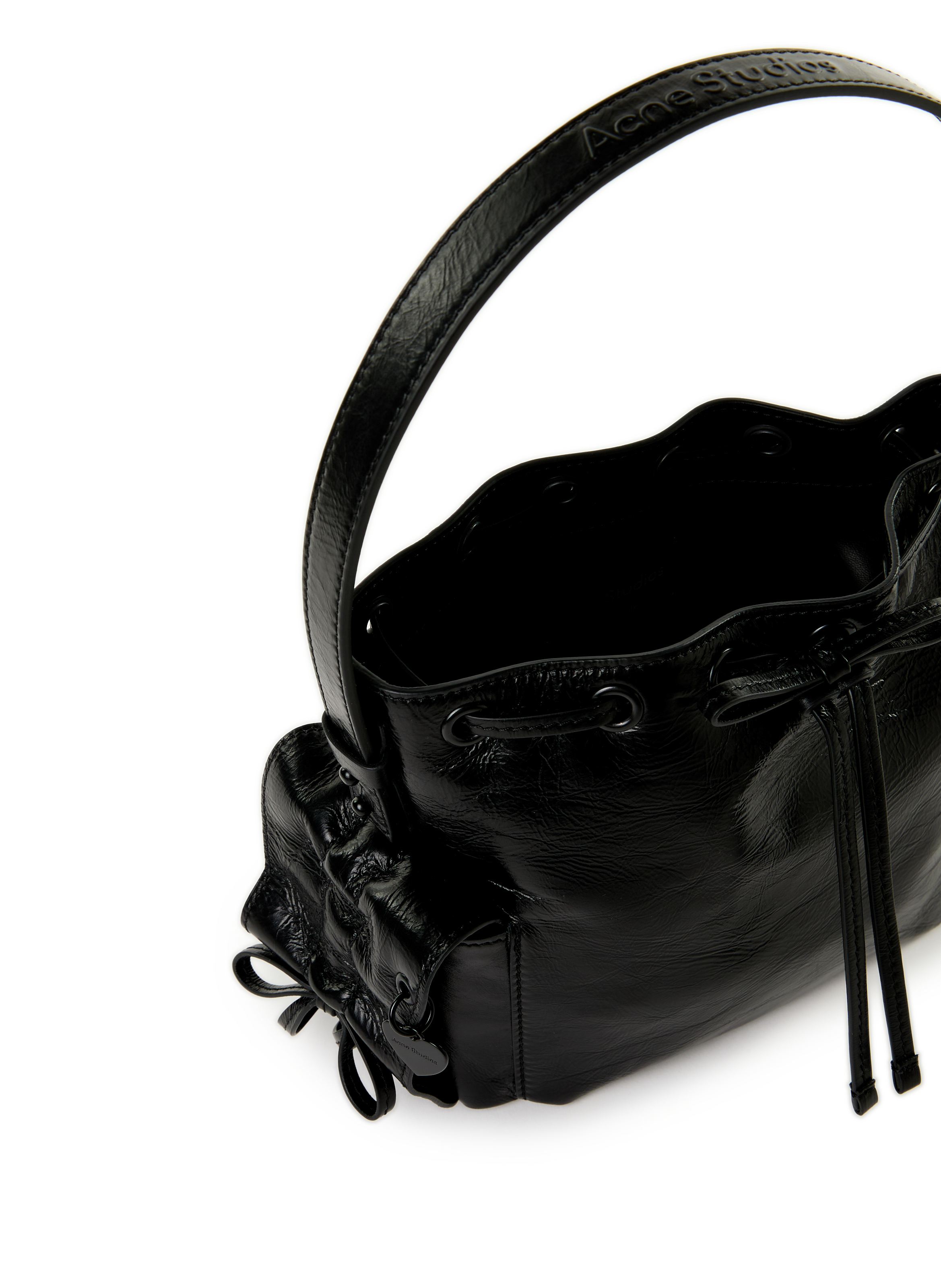 Mini sac seau multi-poches en cuir ACNE STUDIOS Noir