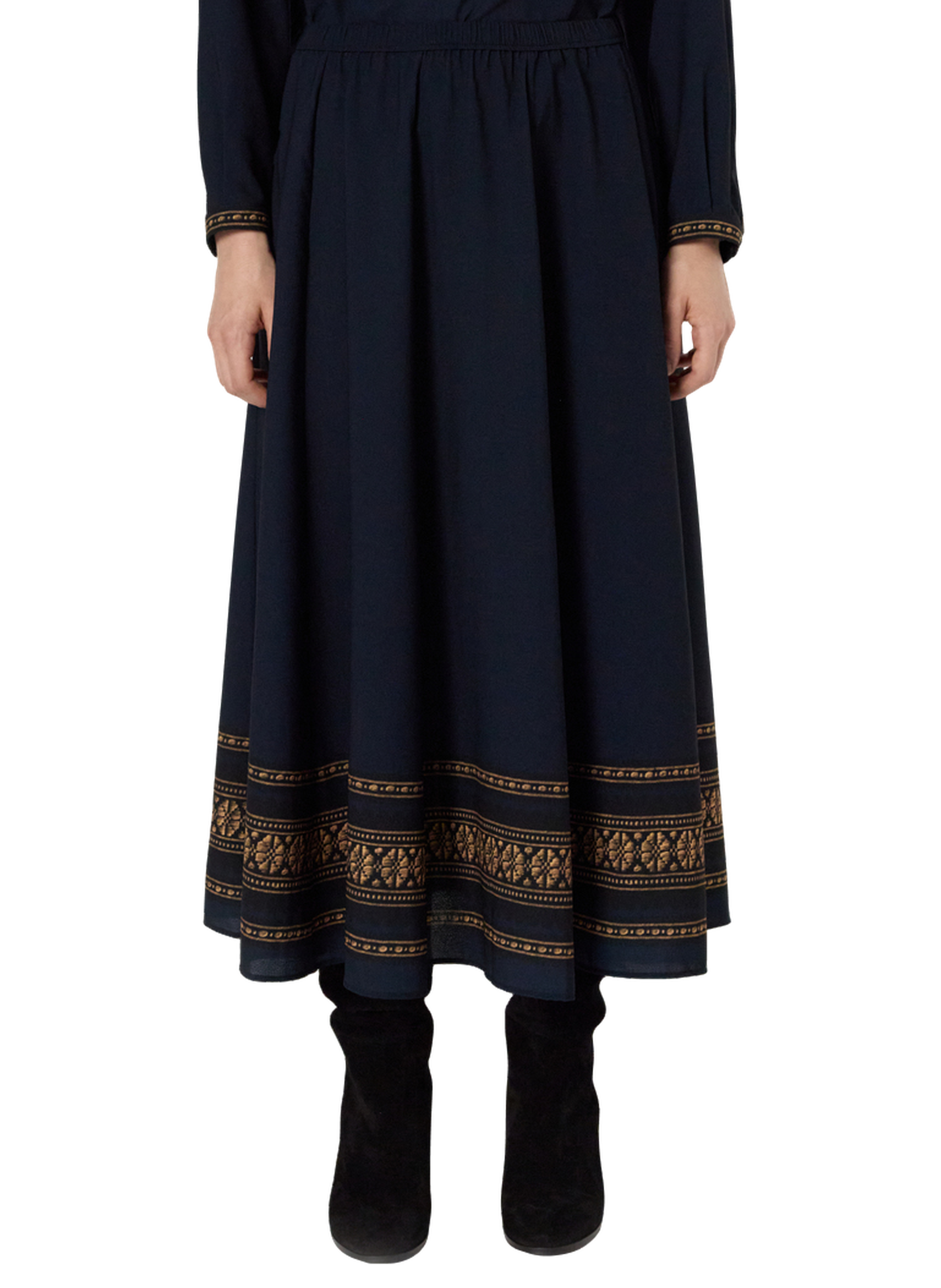 Jupe midi à motif placé - bonnie GERARD DAREL Bleu